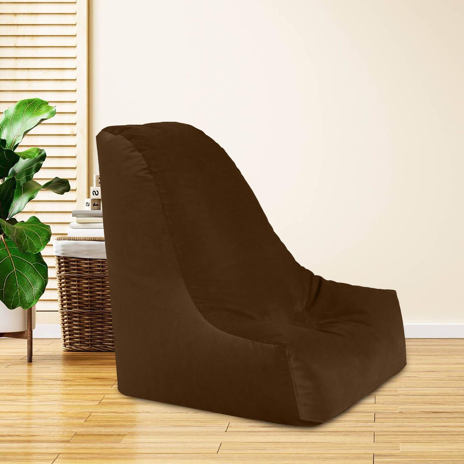 Harvey Solid Velvet Bean Bag Chair - Large-furniture-sofaandseating-ottomansbeanbagsandpoufs-image-1