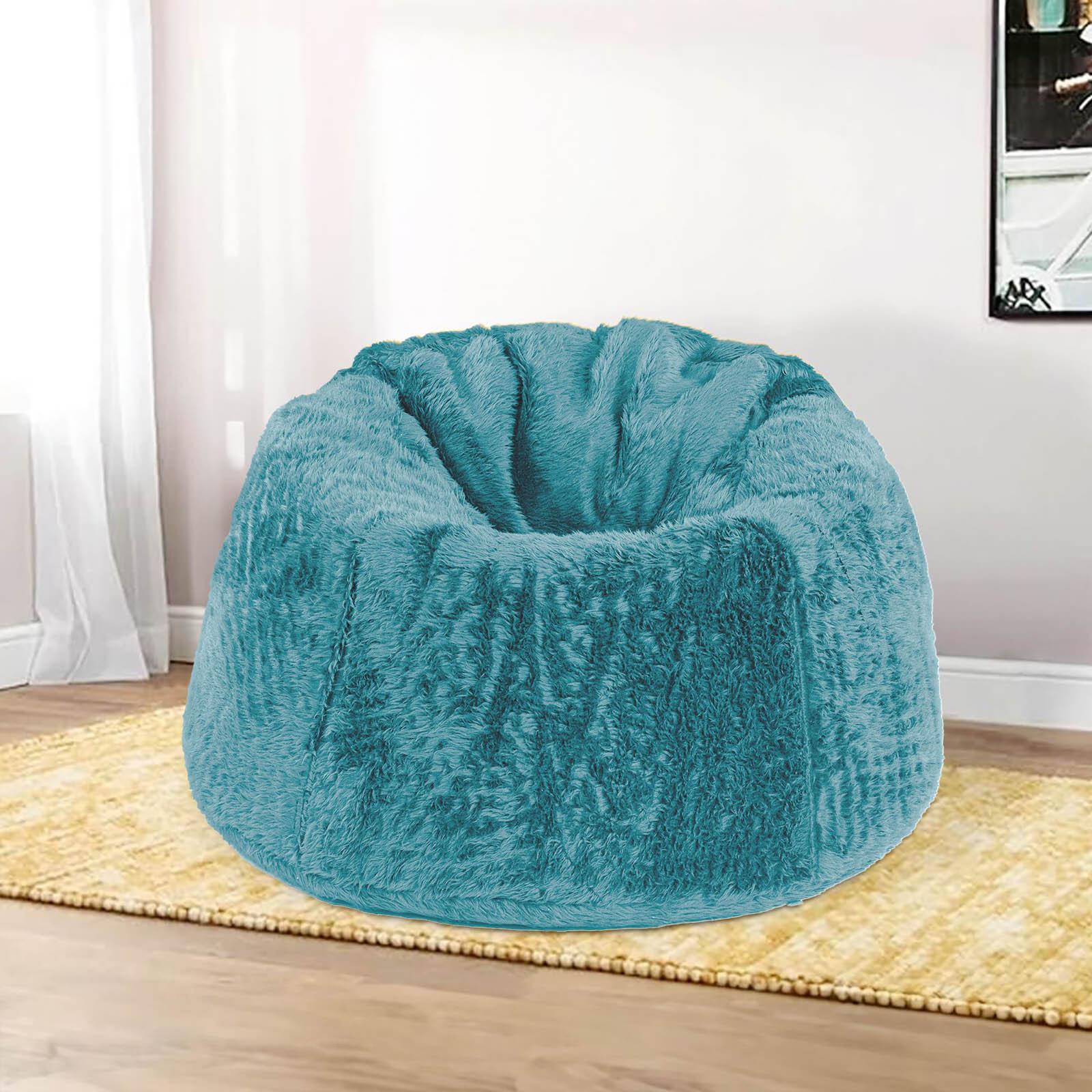 Kempes Fur Bean Bag Chair - Small-furniture-sofaandseating-ottomansbeanbagsandpoufs-image-1