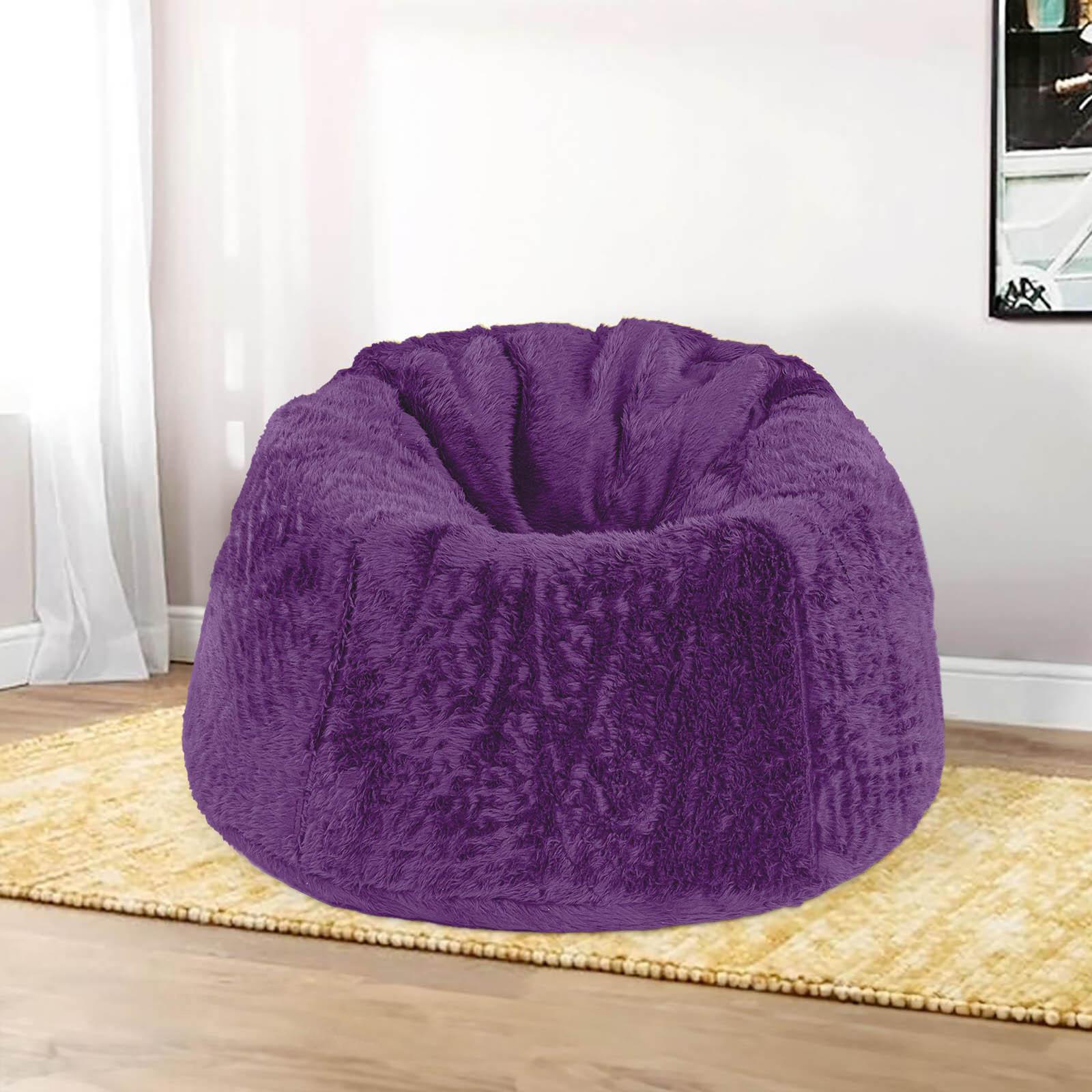 Kempes Fur Bean Bag Chair - Small-furniture-sofaandseating-ottomansbeanbagsandpoufs-image-1
