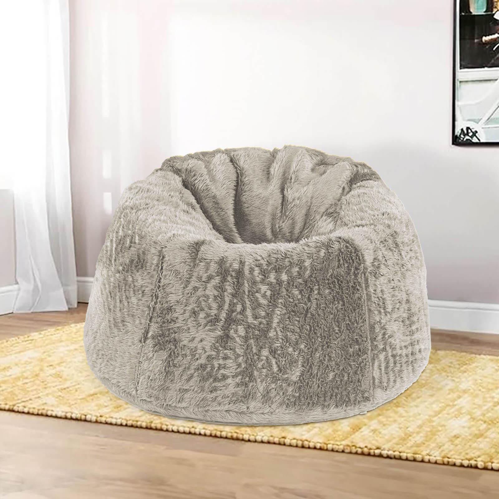 Kempes Fur Bean Bag Chair - Small-furniture-sofaandseating-ottomansbeanbagsandpoufs-image-1