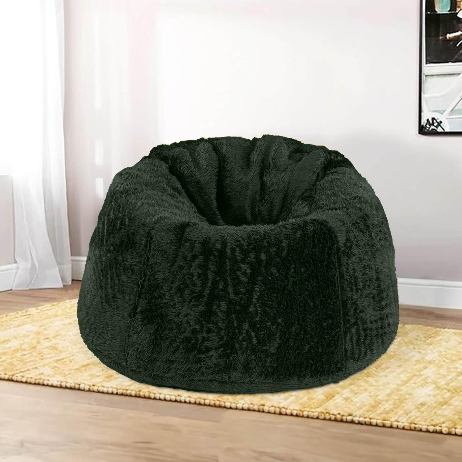 Kempes Fur Bean Bag Chair - Small-furniture-sofaandseating-ottomansbeanbagsandpoufs-image-1