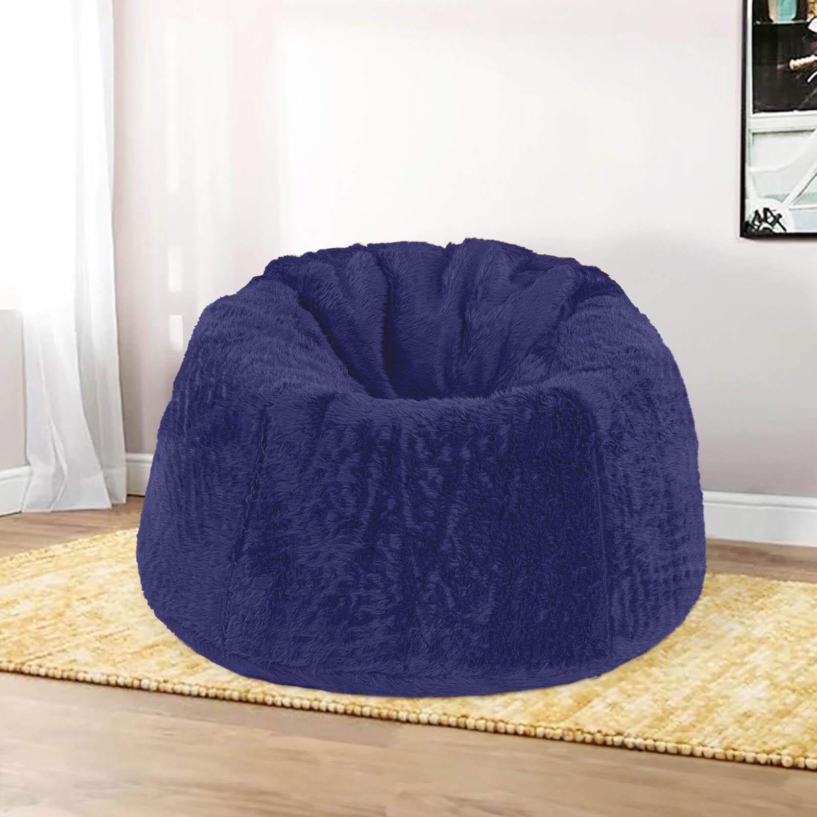 Kempes Fur Bean Bag Chair - Small-furniture-sofaandseating-ottomansbeanbagsandpoufs-image-1