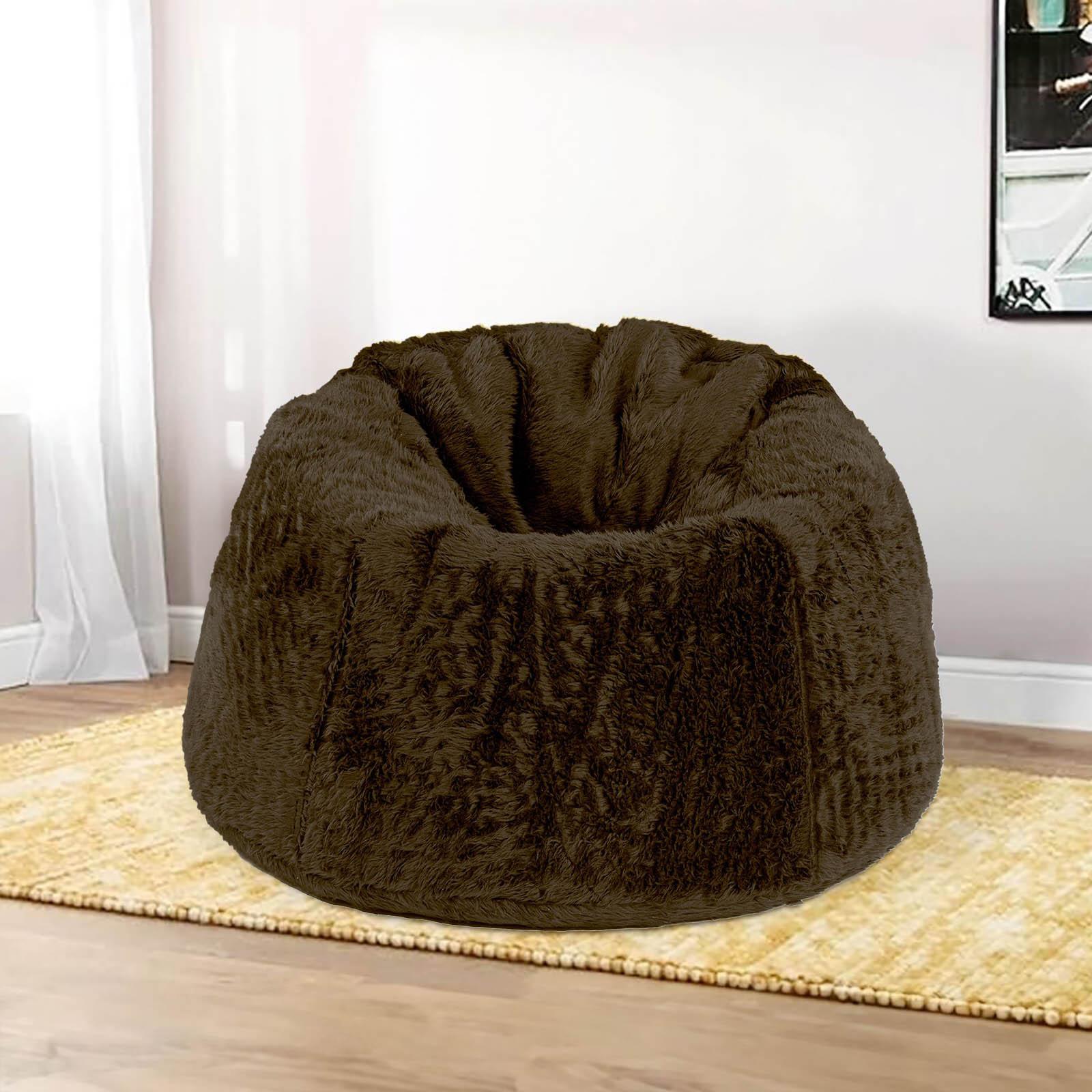 Kempes Fur Bean Bag Chair - Small-furniture-sofaandseating-ottomansbeanbagsandpoufs-image-1