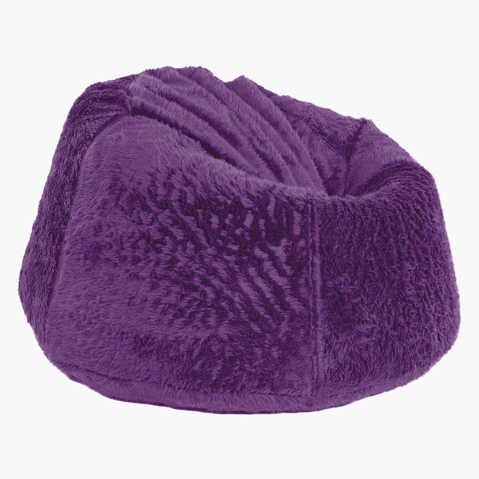 Kempes Textured Fur Bean Bag Chair - Medium-furniture-sofaandseating-ottomansbeanbagsandpoufs-image-2