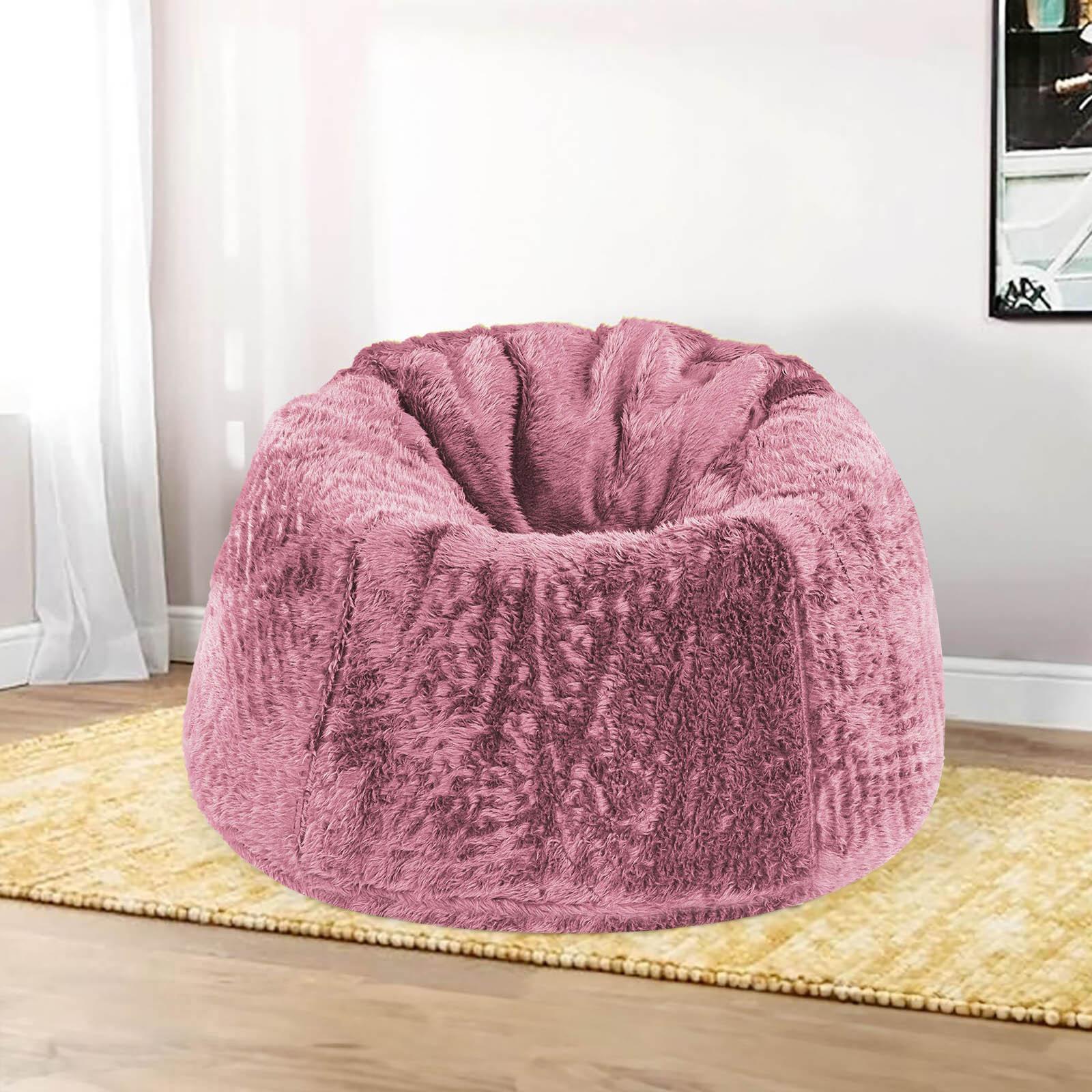 Kempes Textured Fur Bean Bag Chair - Medium-furniture-sofaandseating-ottomansbeanbagsandpoufs-image-1