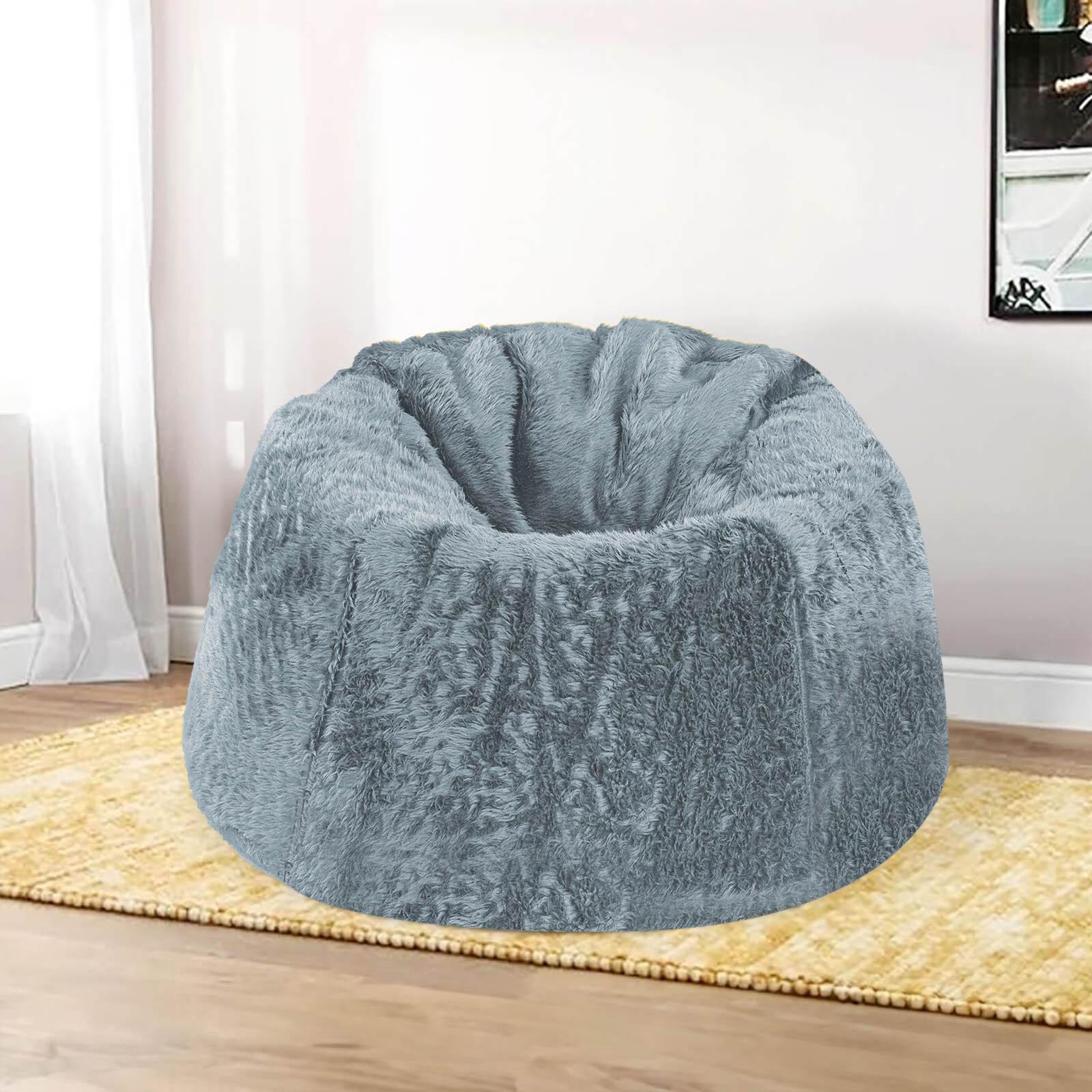 Kempes Textured Fur Bean Bag Chair - Medium-furniture-sofaandseating-ottomansbeanbagsandpoufs-image-1