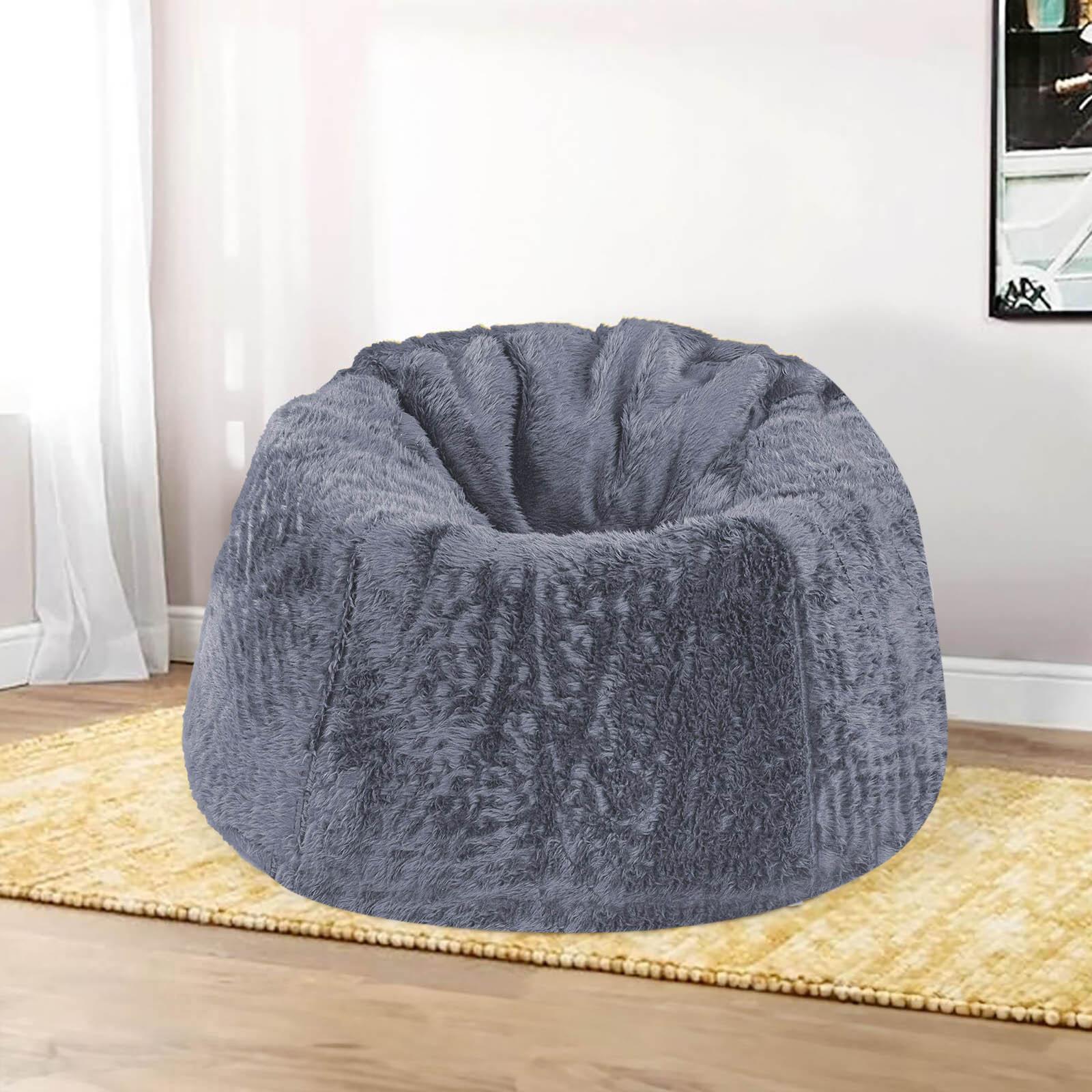 Kempes Textured Fur Bean Bag Chair - Medium-furniture-sofaandseating-ottomansbeanbagsandpoufs-image-1