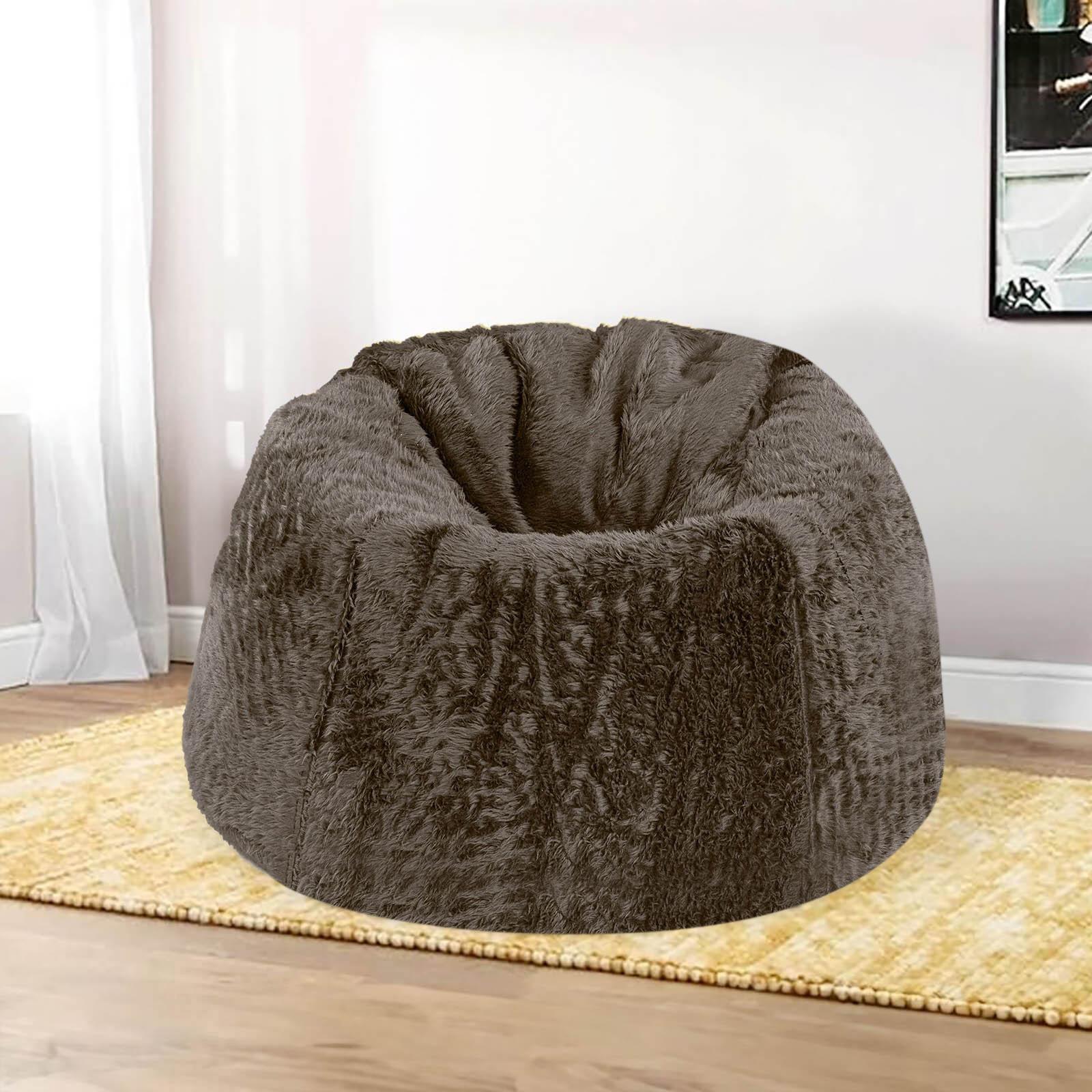 Kempes Textured Fur Bean Bag Chair - Medium-furniture-sofaandseating-ottomansbeanbagsandpoufs-image-1