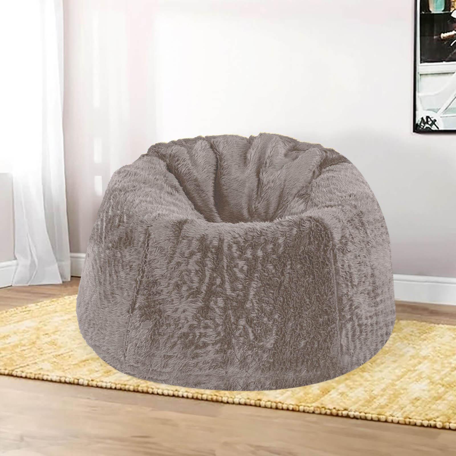 Kempes Textured Fur Bean Bag Chair - Medium-furniture-sofaandseating-ottomansbeanbagsandpoufs-image-1