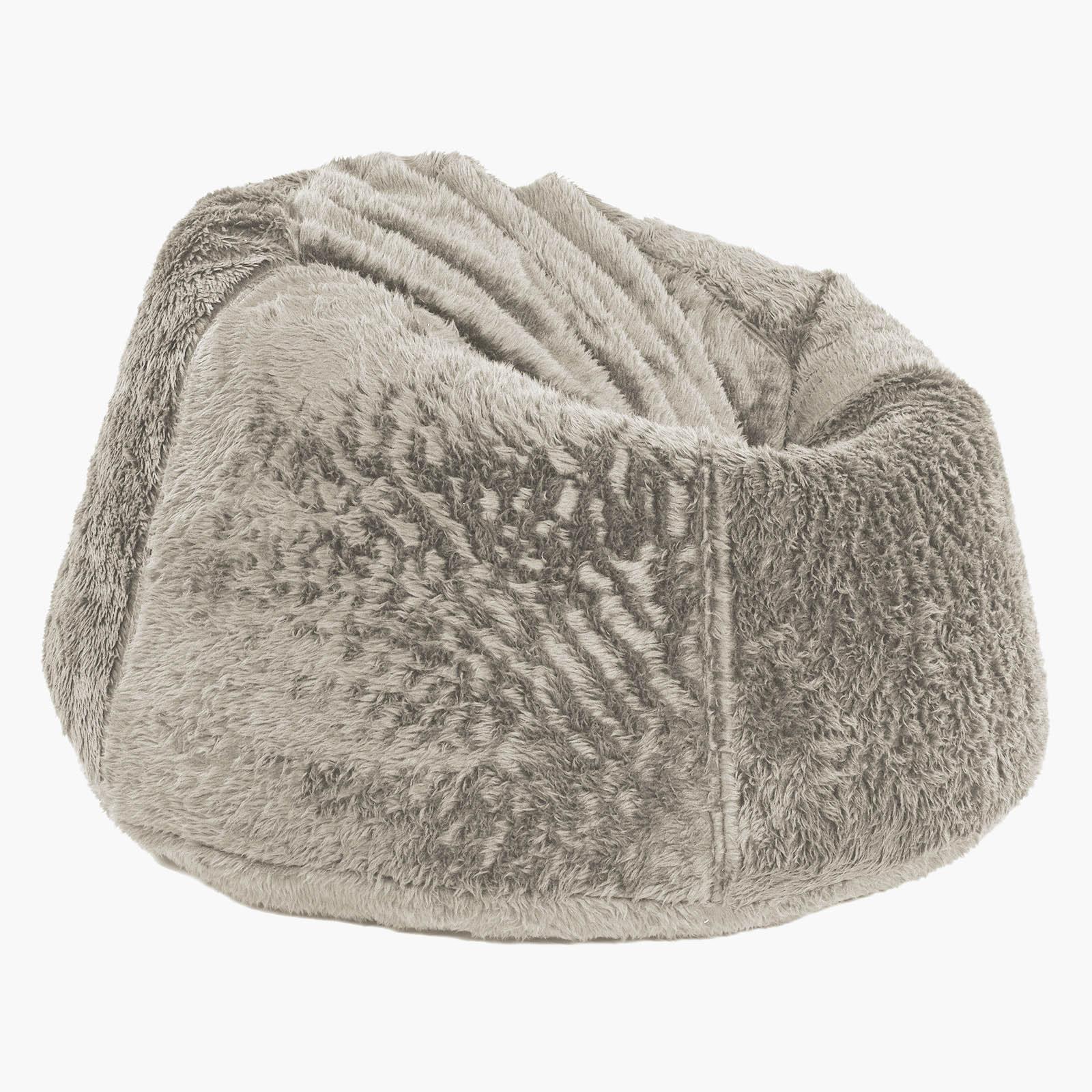 Kempes Solid Fur Bean Bag Chair - Large-furniture-sofaandseating-ottomansbeanbagsandpoufs-image-2