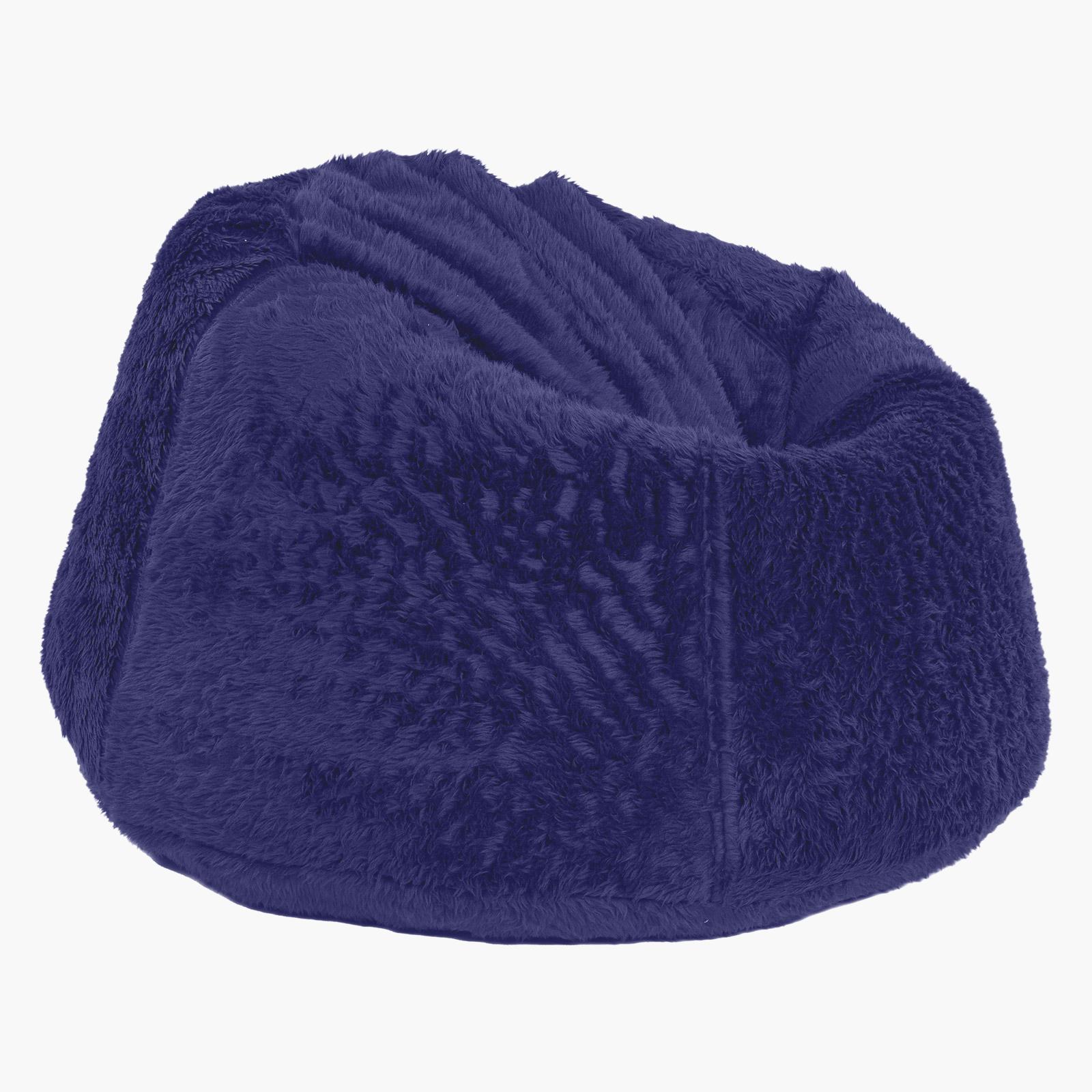 Kempes Solid Fur Bean Bag Chair - Large-furniture-sofaandseating-ottomansbeanbagsandpoufs-image-2
