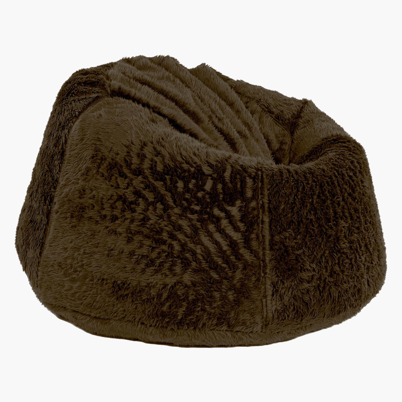 Kempes Textured Fur Bean Bag Chair - Large-furniture-sofaandseating-ottomansbeanbagsandpoufs-image-2