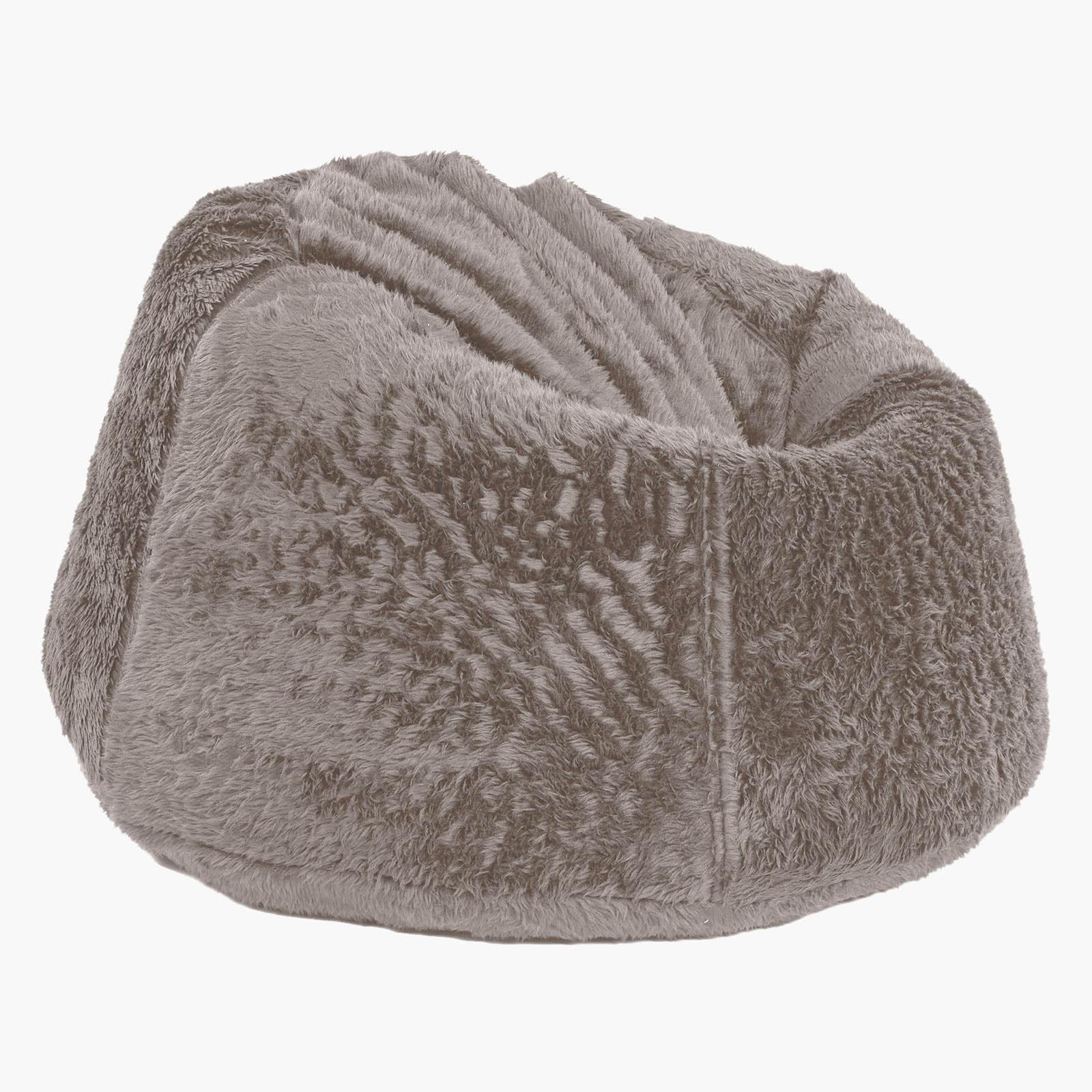 Kempes Textured Fur Bean Bag Chair - Large-furniture-sofaandseating-ottomansbeanbagsandpoufs-image-2