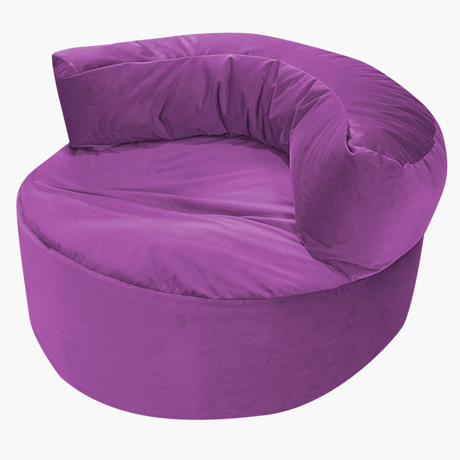 Julie Solid Velvet Bean Bag Chair - 110x102x70 cms-furniture-sofaandseating-ottomansbeanbagsandpoufs-image-1