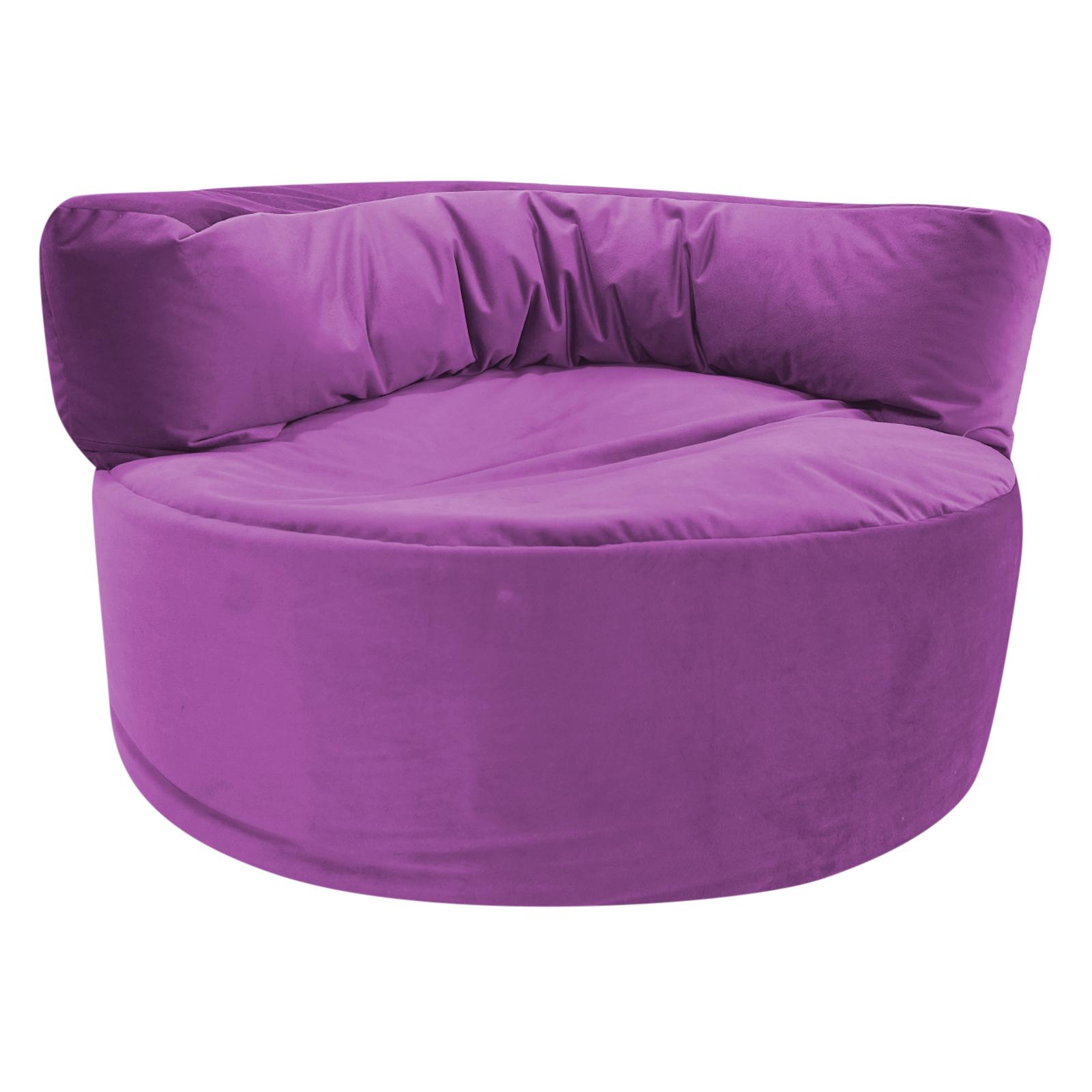 Julie Solid Velvet Bean Bag Chair - 110x102x70 cms-furniture-sofaandseating-ottomansbeanbagsandpoufs-image-3
