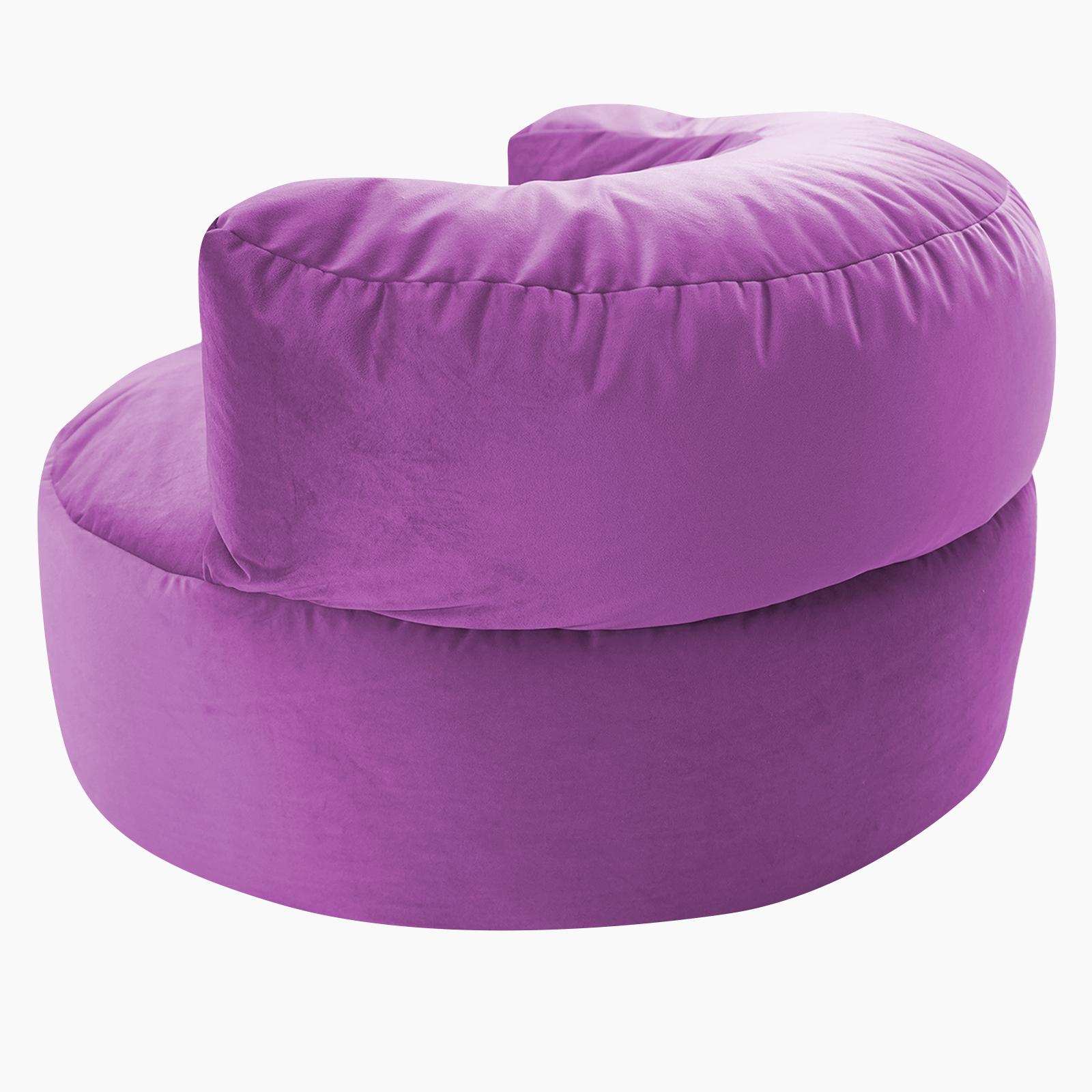 Julie Solid Velvet Bean Bag Chair - 110x102x70 cms-furniture-sofaandseating-ottomansbeanbagsandpoufs-image-5