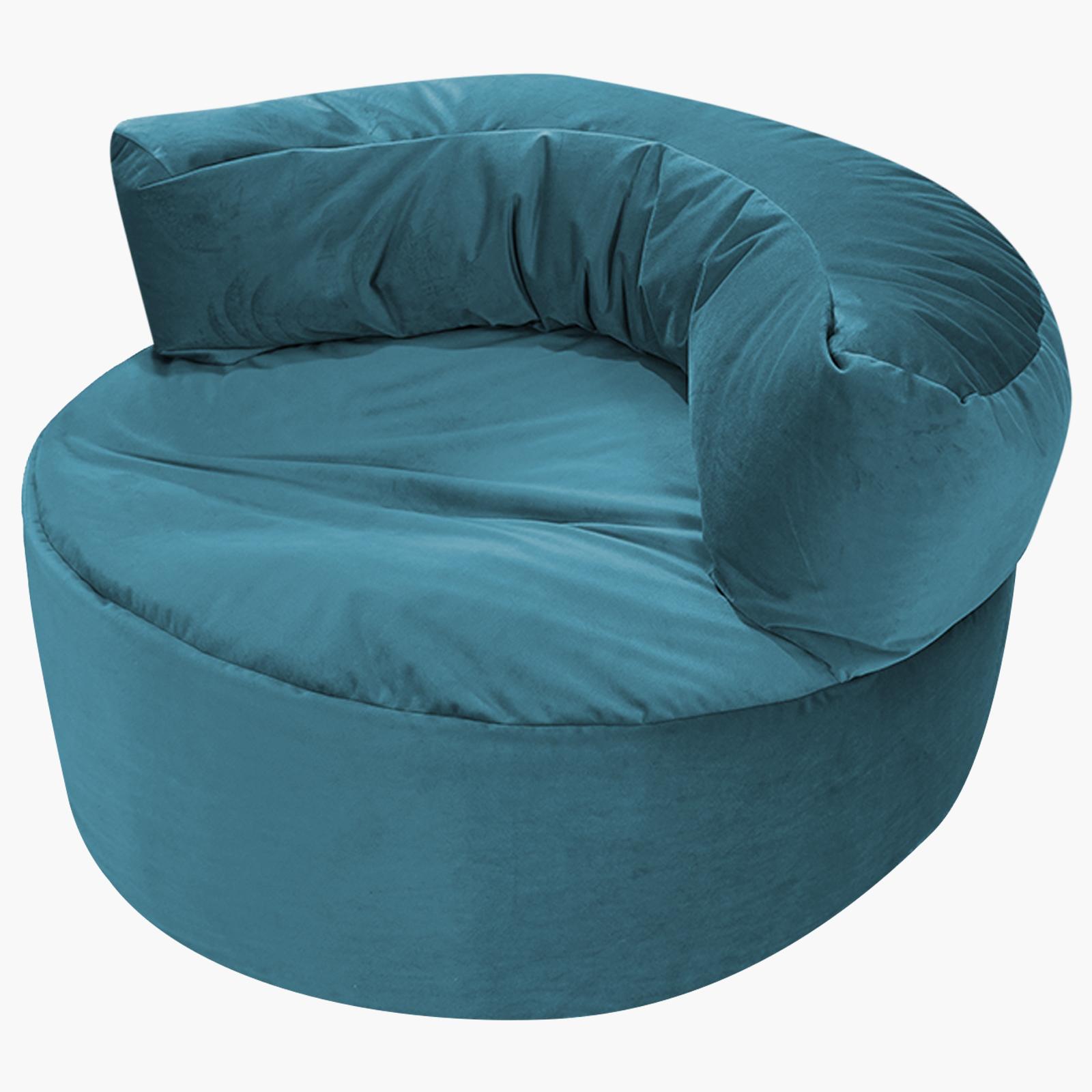 Julie Solid Velvet Bean Bag Chair - 110x102x70 cms-furniture-sofaandseating-ottomansbeanbagsandpoufs-image-1