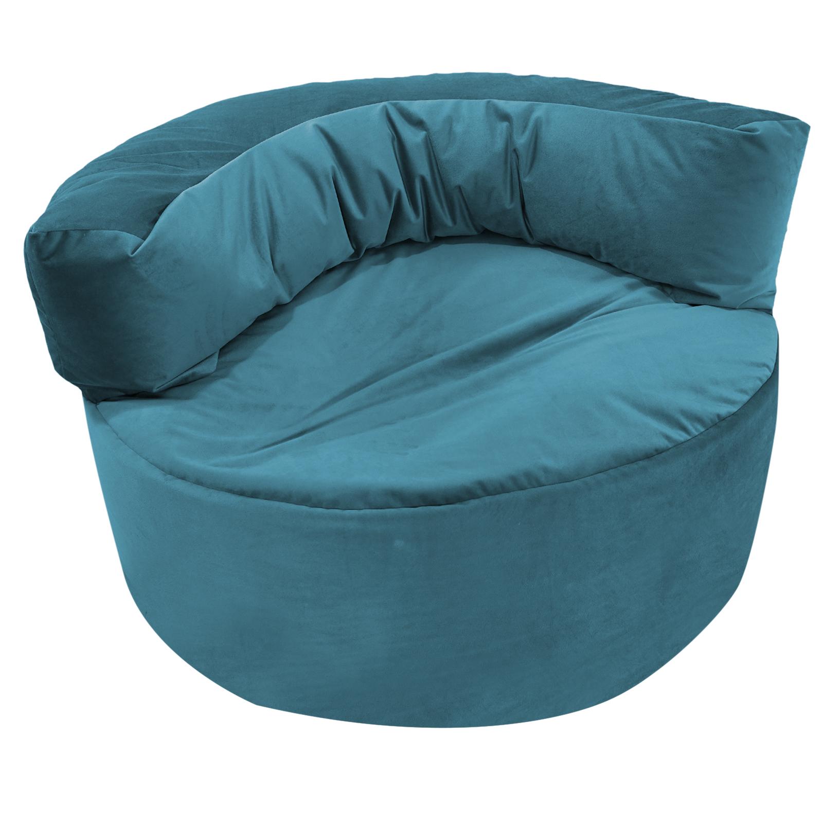 Julie Solid Velvet Bean Bag Chair - 110x102x70 cms-furniture-sofaandseating-ottomansbeanbagsandpoufs-image-2