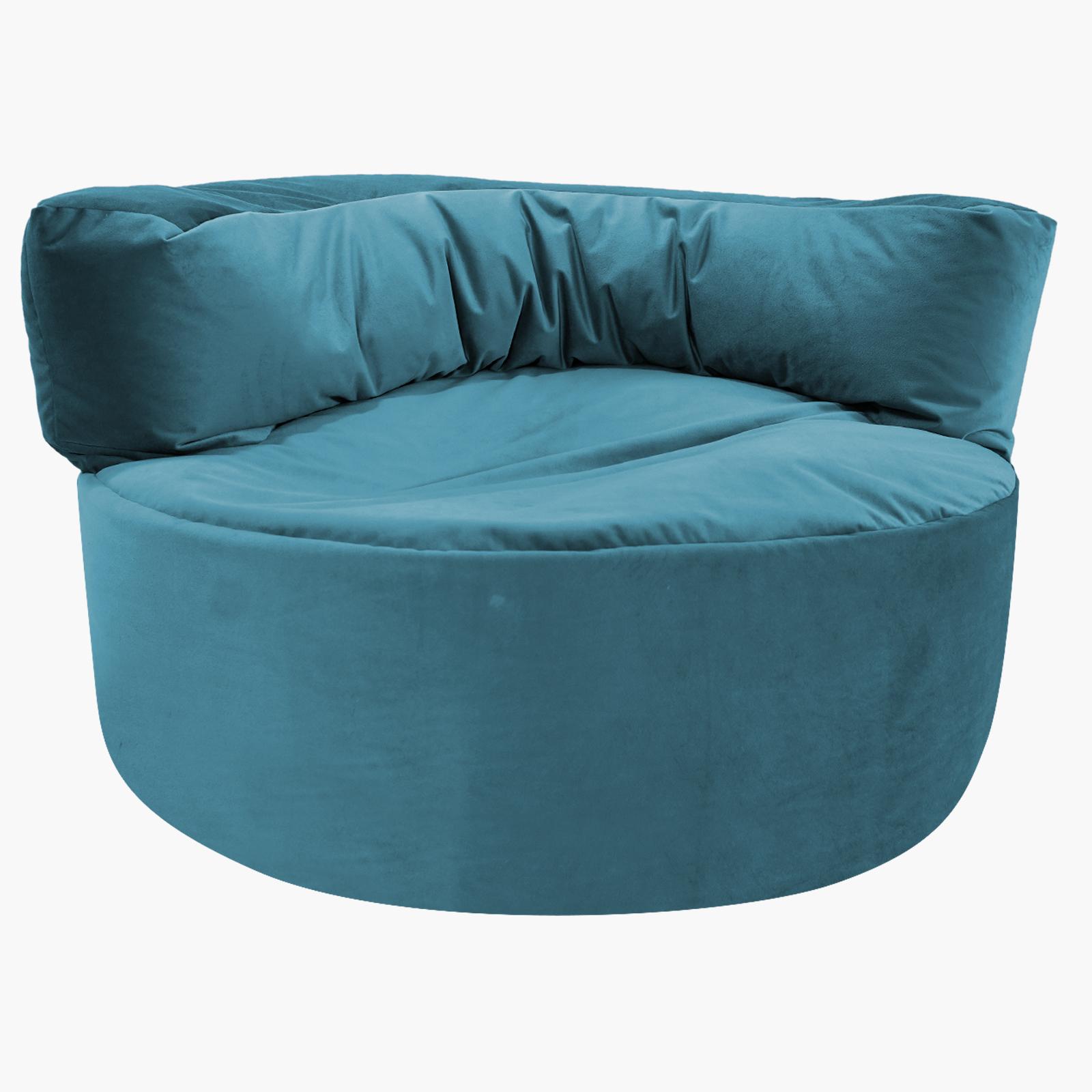 Julie Solid Velvet Bean Bag Chair - 110x102x70 cms-furniture-sofaandseating-ottomansbeanbagsandpoufs-image-3