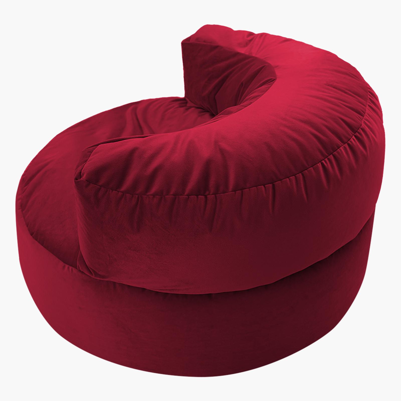 Julie Solid Velvet Bean Bag Chair - 110x102x70 cms-furniture-sofaandseating-ottomansbeanbagsandpoufs-image-4