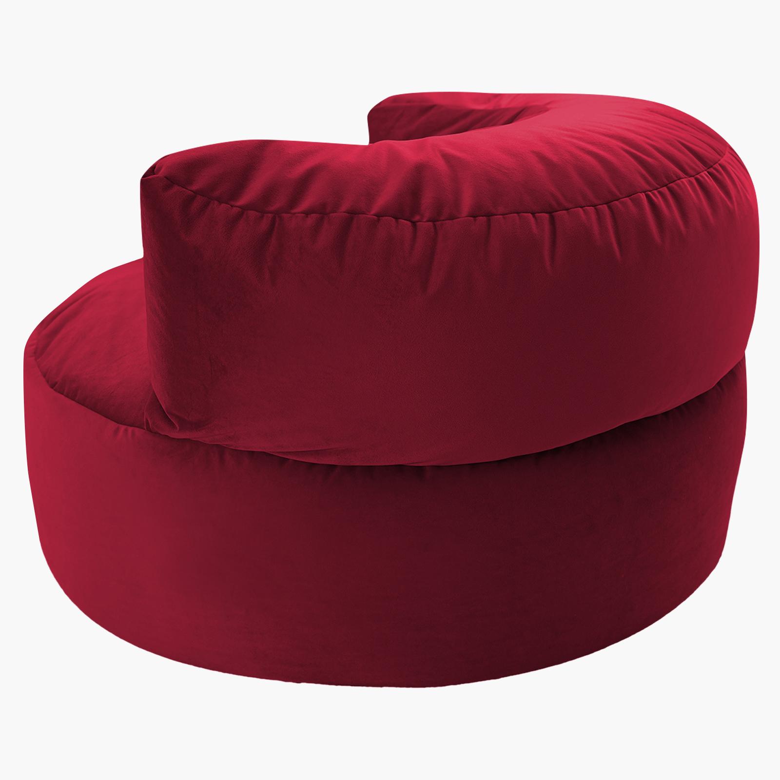 Julie Solid Velvet Bean Bag Chair - 110x102x70 cms-furniture-sofaandseating-ottomansbeanbagsandpoufs-image-5