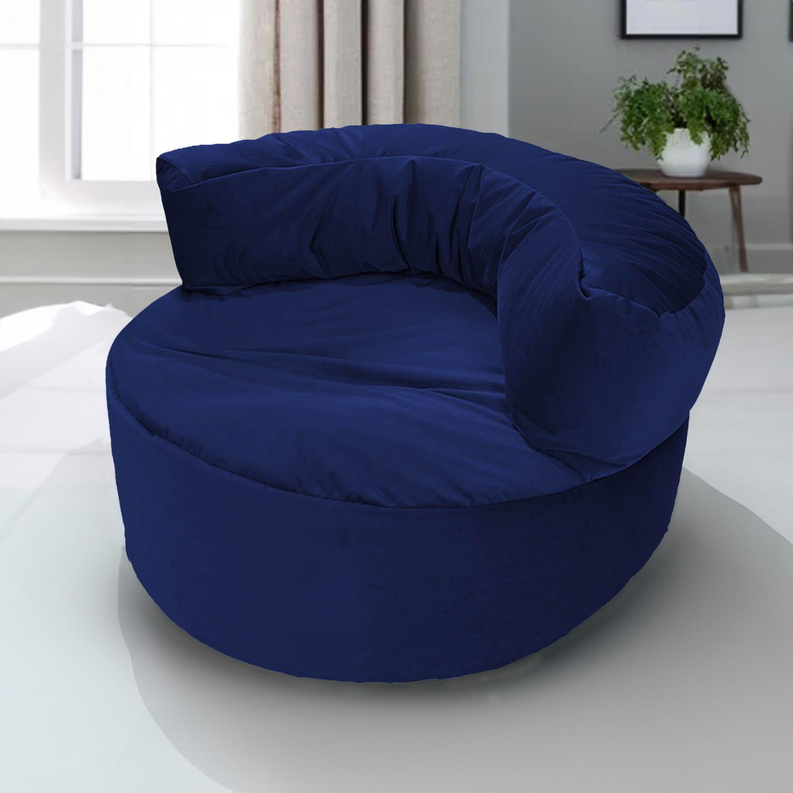 Julie Solid Velvet Bean Bag Chair - 110x102x70 cms-furniture-sofaandseating-ottomansbeanbagsandpoufs-image-1