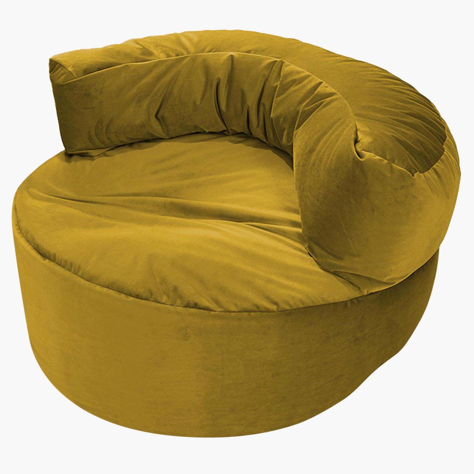 Julie Solid Velvet Bean Bag Chair - 102x70 cms-furniture-sofaandseating-ottomansbeanbagsandpoufs-image-1
