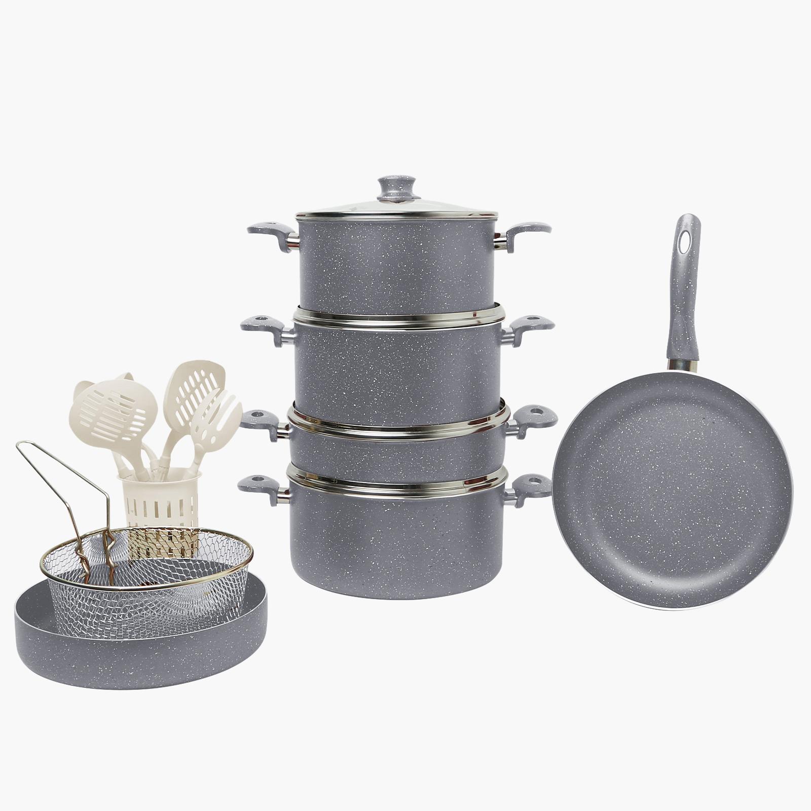Kunzita Home Napoli 18-Piece Turkish Granite Cookware Set with Pyrex Lid-household-kitchen-cookware-cookwareandsets-image-2