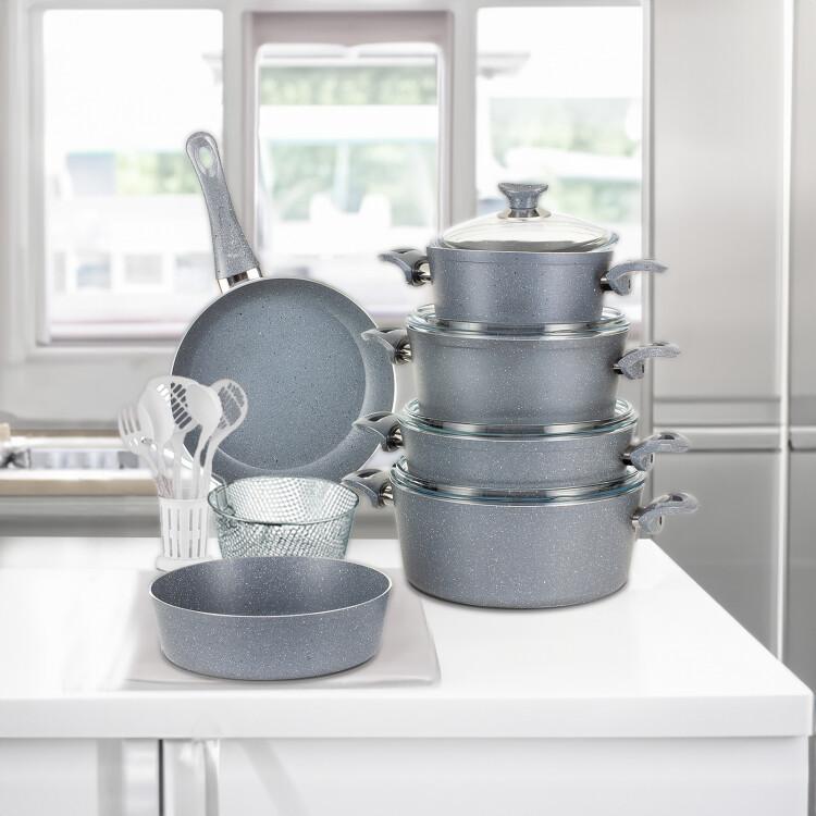 Turkish Granite 18-Piece Cookware Set with Pyrex Lid-household-kitchen-cookware-cookwareandsets-image-1