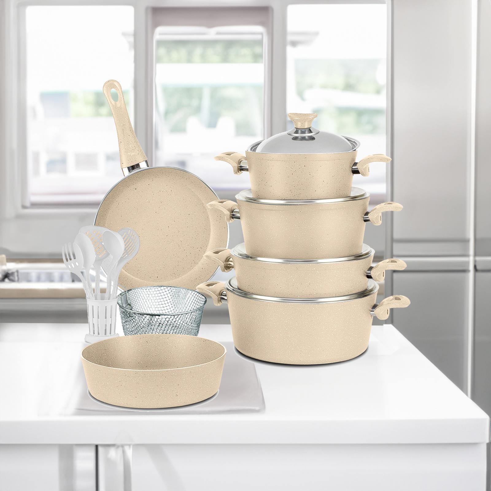 Kunzita Home Napoli 18-Piece Turkish Granite Cookware Set-household-kitchen-cookware-cookwareandsets-image-1