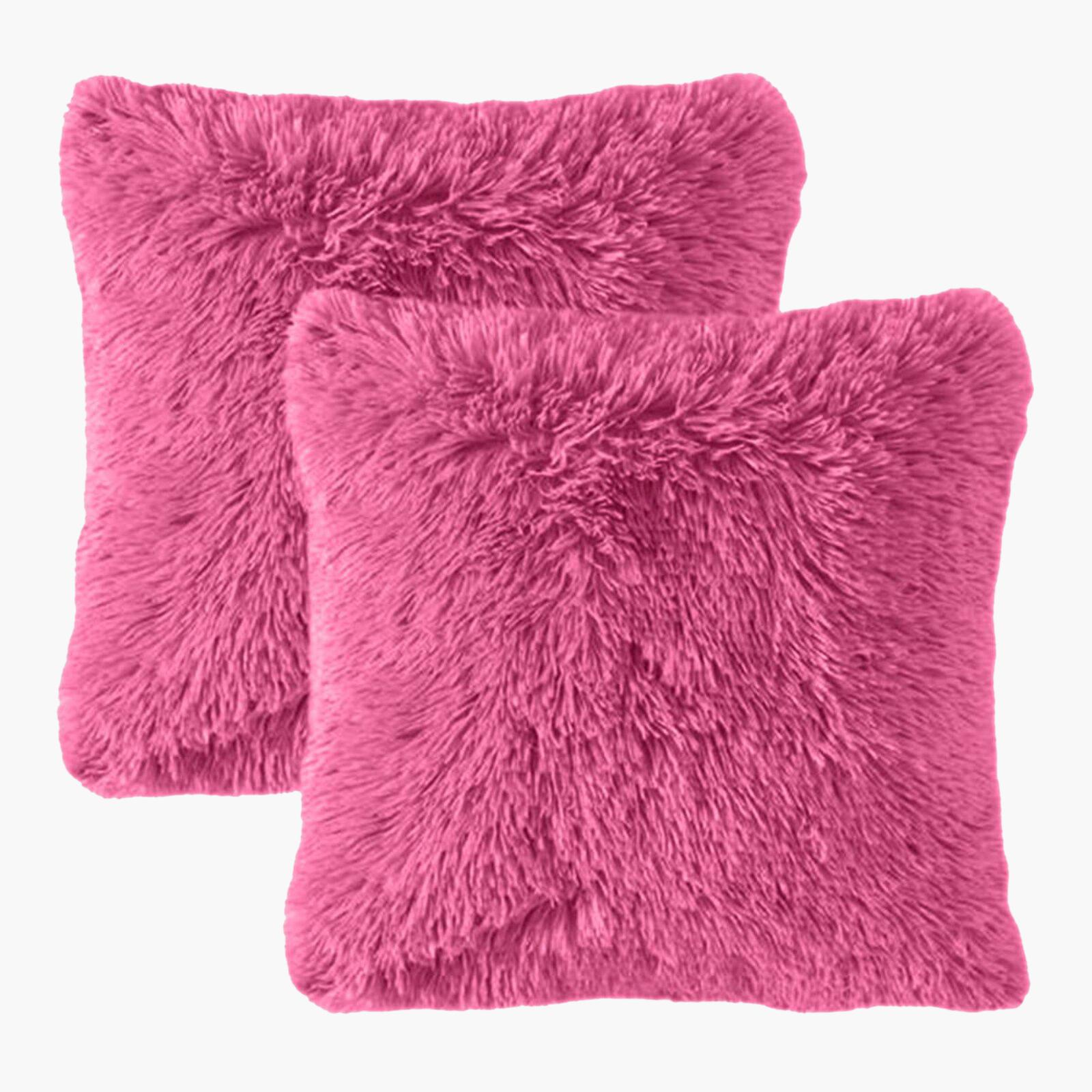 Decorative 2-Piece Faux Fur Cushion Set - 45x45 cms-household-cushionsandthrows-filledcushions-decorativecushions-image-1