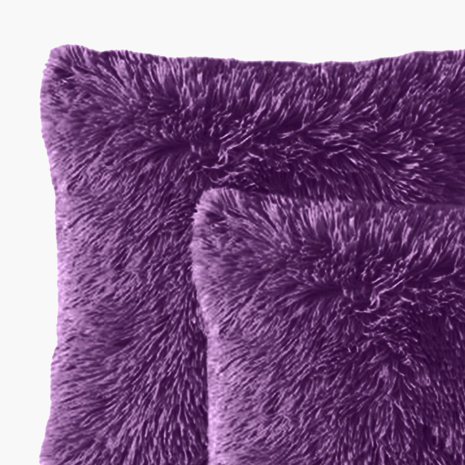 Solid 2-Piece Fur Decorative Cushion Set - 45x45 cm-household-cushionsandthrows-filledcushions-decorativecushions-image-2