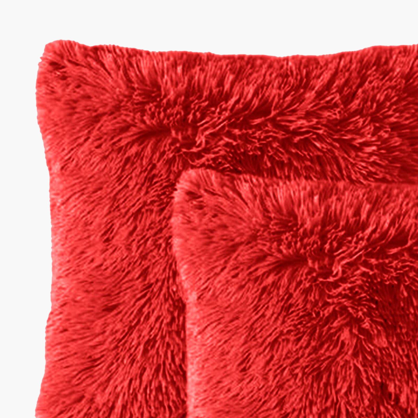 Solid 2-Piece Fur Decorative Cushion Set - 45x45 cm-household-cushionsandthrows-filledcushions-decorativecushions-image-2