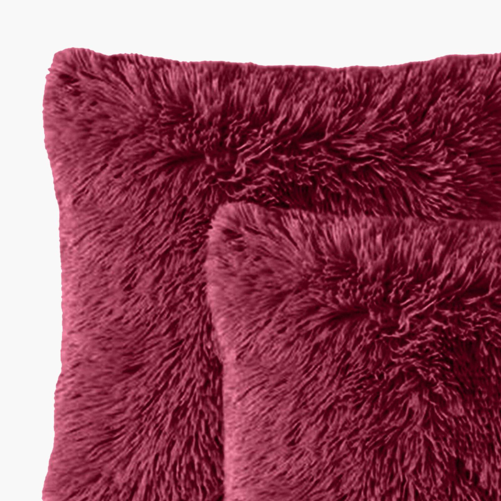 Solid 2-Piece Fur Decorative Cushion Set - 45x45 cm-household-cushionsandthrows-filledcushions-decorativecushions-image-2
