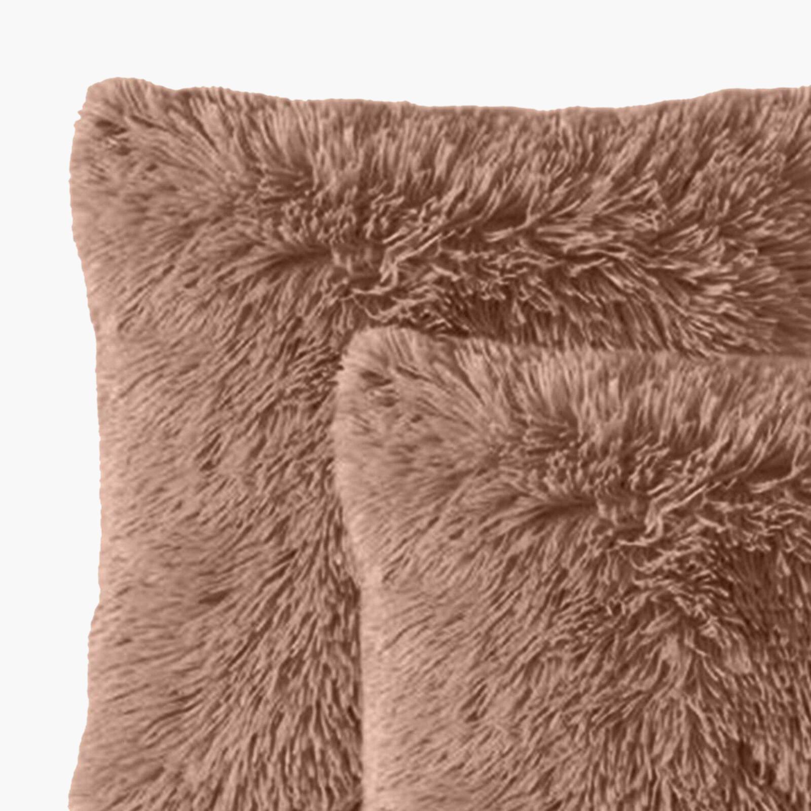 Solid 2-Piece Fur Decorative Cushion Set - 45x45 cm-household-cushionsandthrows-filledcushions-decorativecushions-image-2