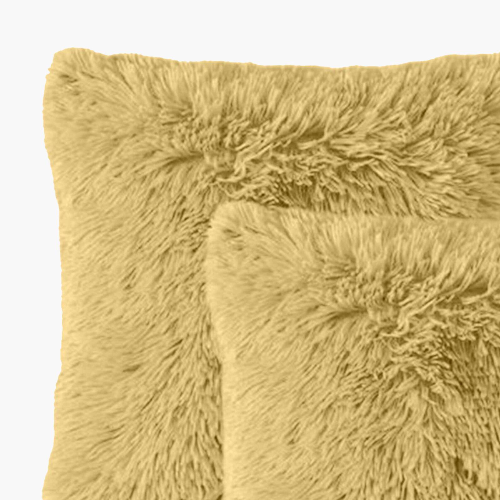 Solid 2-Piece Fur Decorative Cushion Set - 45x45 cm-household-cushionsandthrows-filledcushions-decorativecushions-image-2