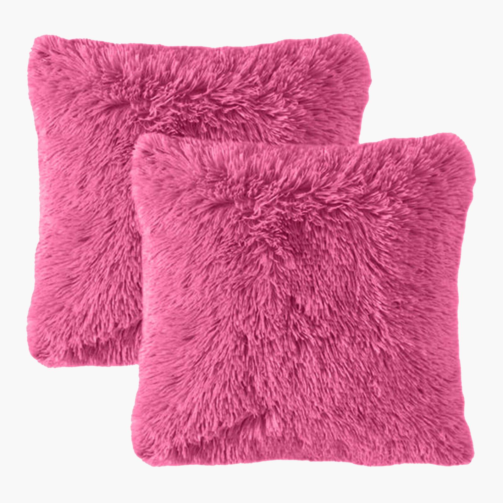 Decorative 2-Piece Faux Fur Cushion Set -  65x65 cms-household-cushionsandthrows-filledcushions-decorativecushions-image-1