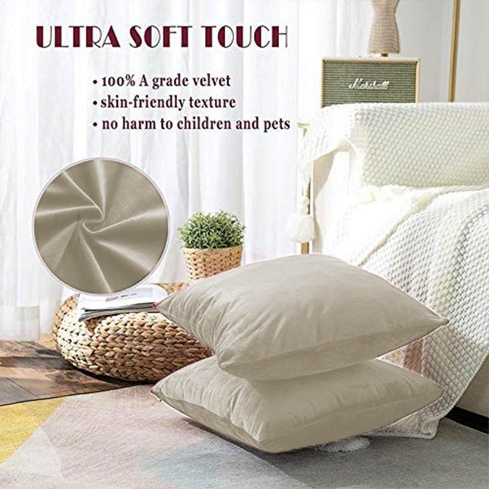 Velvet 2-Piece Filled Cushion Set - 45x45 cms-household-cushionsandthrows-filledcushions-decorativecushions-image-4