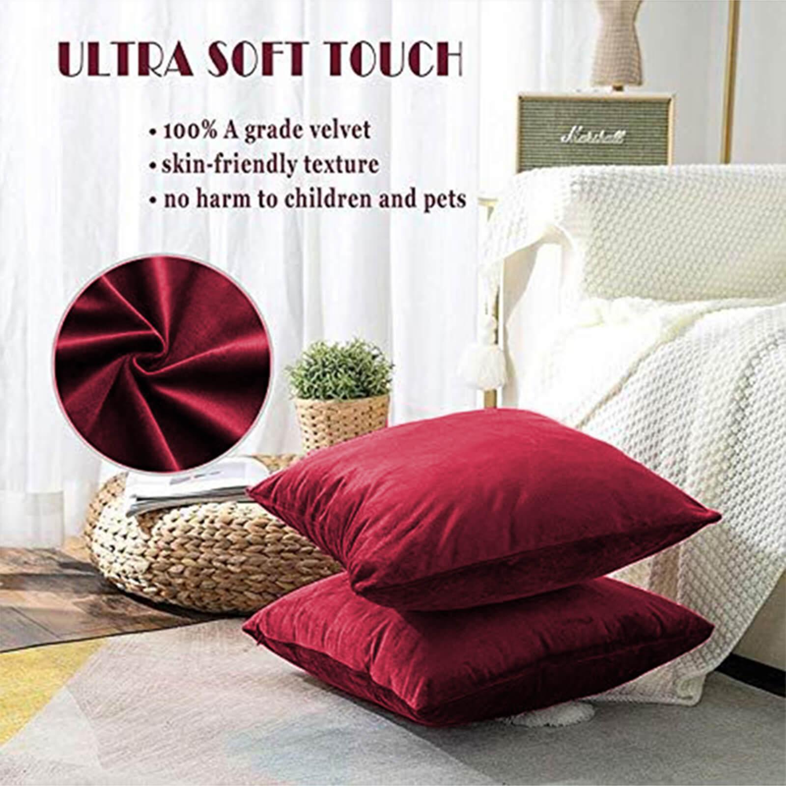 Velvet 2-Piece Filled Cushion Set - 45x45 cms-household-cushionsandthrows-filledcushions-decorativecushions-image-2