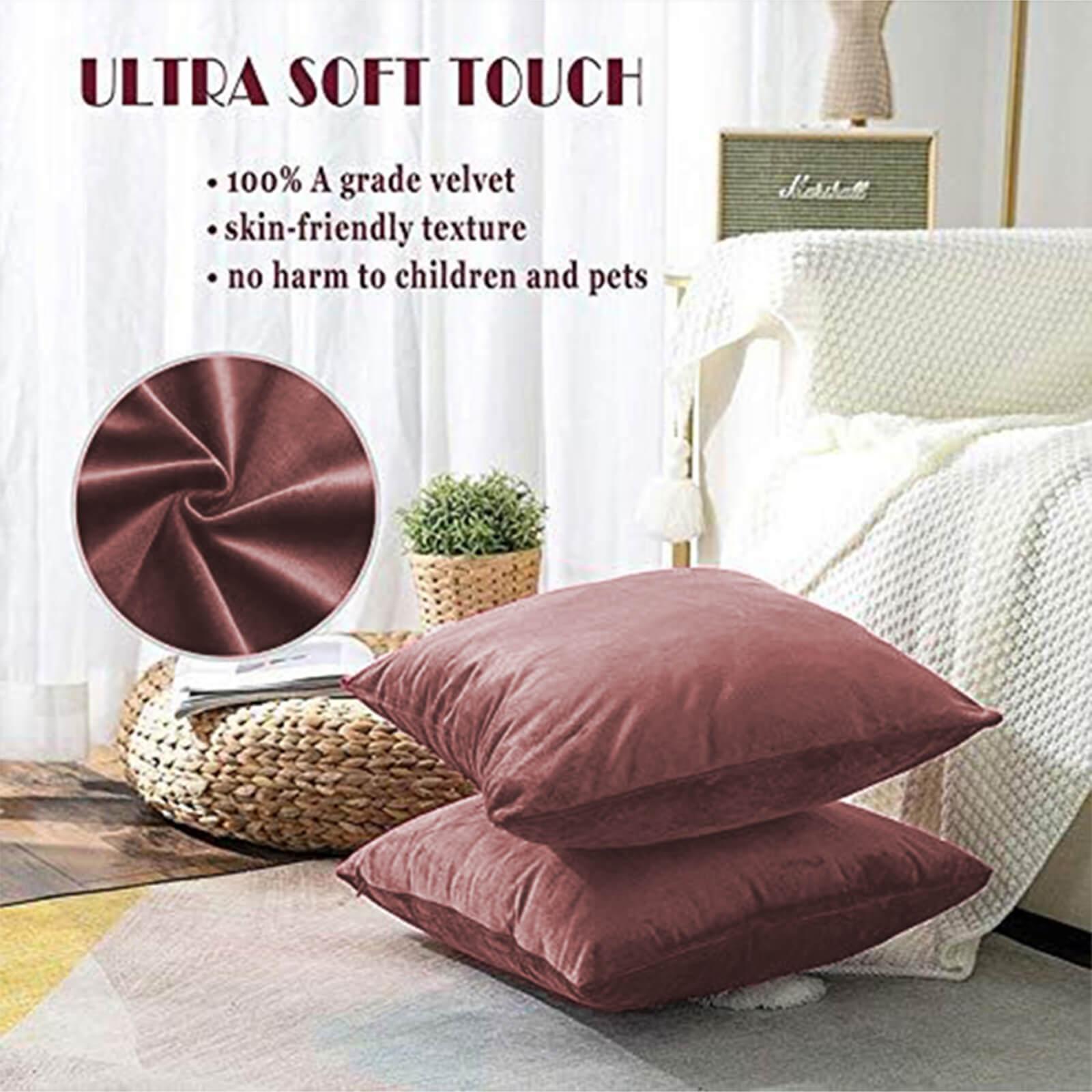 Velvet 2-Piece Filled Cushion Set - 45x45 cms-household-cushionsandthrows-filledcushions-decorativecushions-image-4