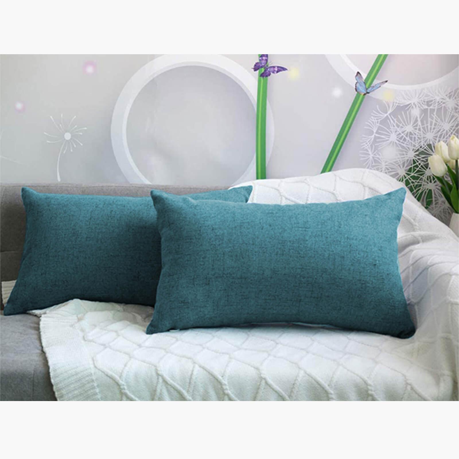 Decorative 2-Piece Linen Cushion Set - 50x30 cms-household-cushionsandthrows-filledcushions-decorativecushions-image-1