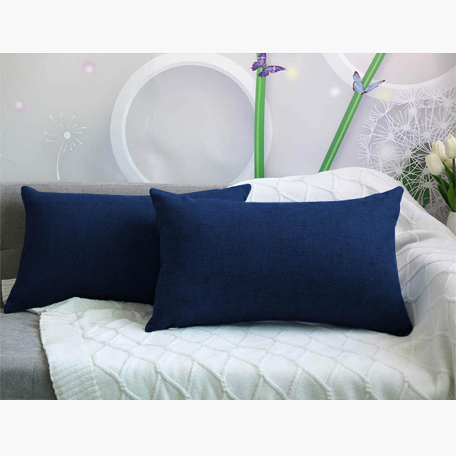 Decorative 2-Piece Linen Cushion Set - 50x30 cms-household-cushionsandthrows-filledcushions-decorativecushions-image-1