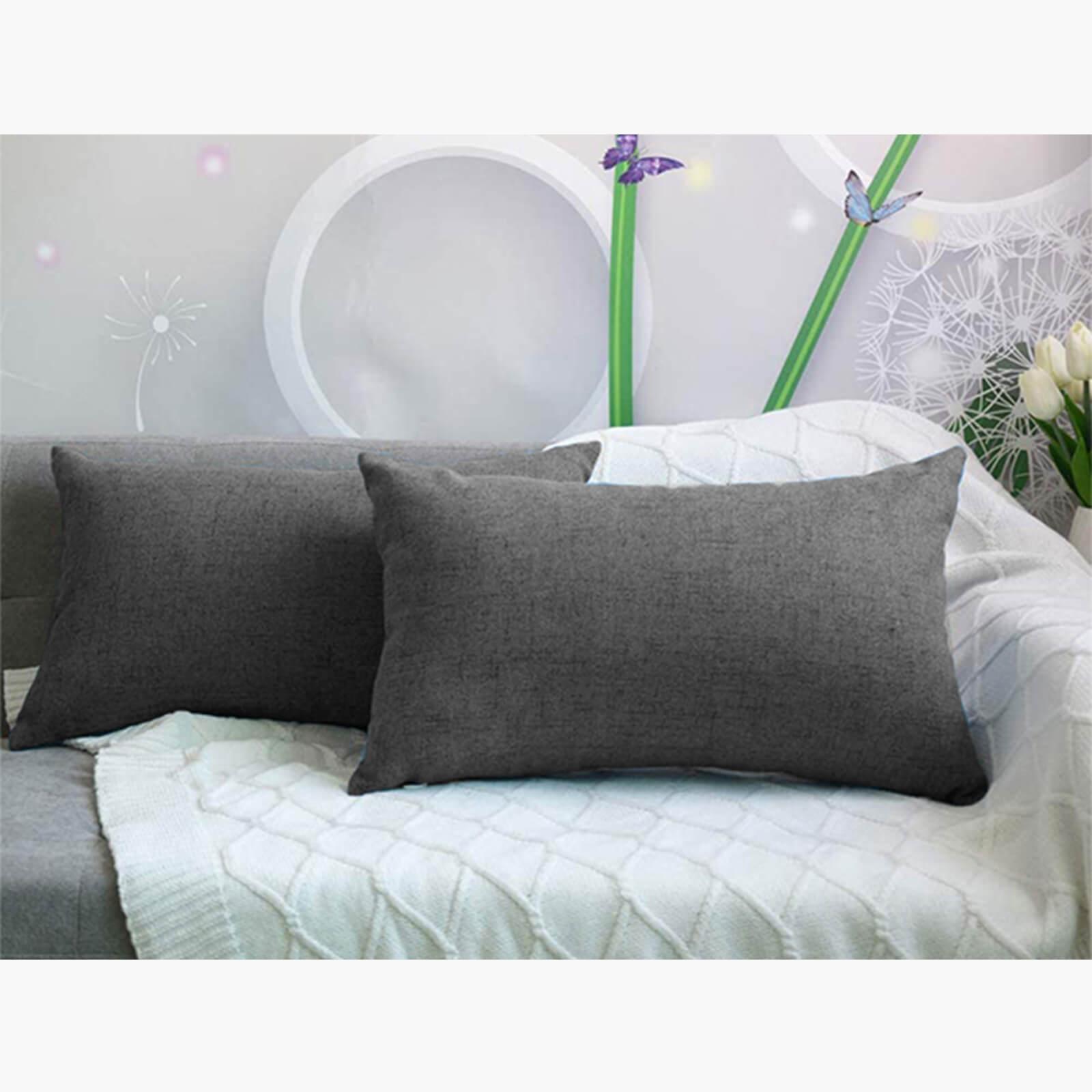 Decorative 2-Piece Linen Cushion Set - 50x30 cms-household-cushionsandthrows-filledcushions-decorativecushions-image-1