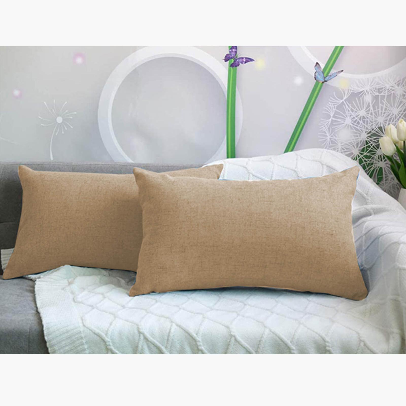Decorative 2-Piece Linen Cushion Set - 50x30 cms-household-cushionsandthrows-filledcushions-decorativecushions-image-1