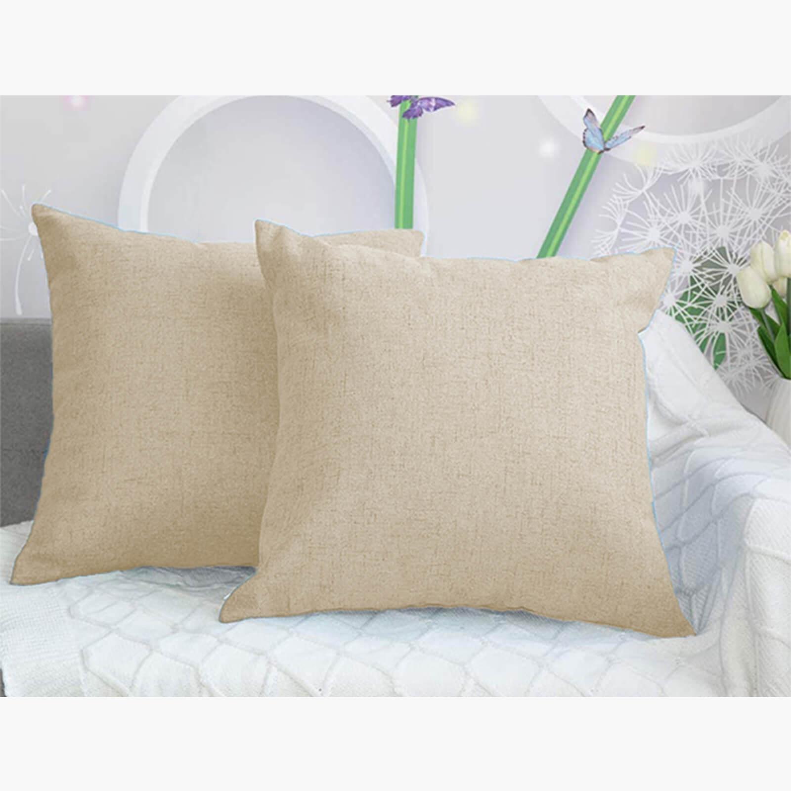 Decorative 2-Piece Linen Cushion Set - 45x45 cms-household-cushionsandthrows-filledcushions-decorativecushions-image-1