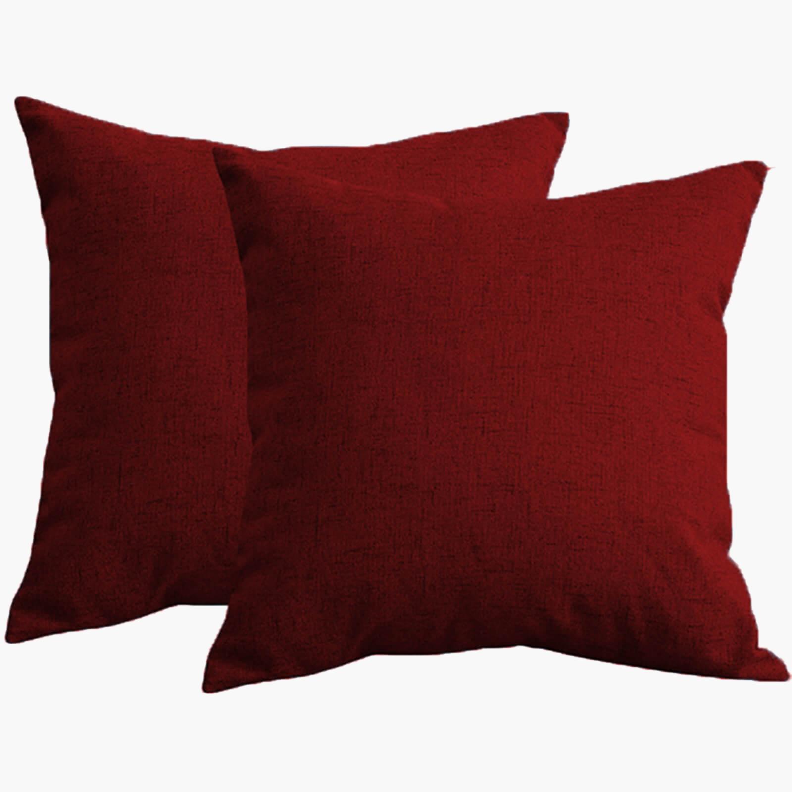 Solid 2-Piece Linen Filled Cushion Set - 45x45 cms-household-cushionsandthrows-filledcushions-decorativecushions-image-2
