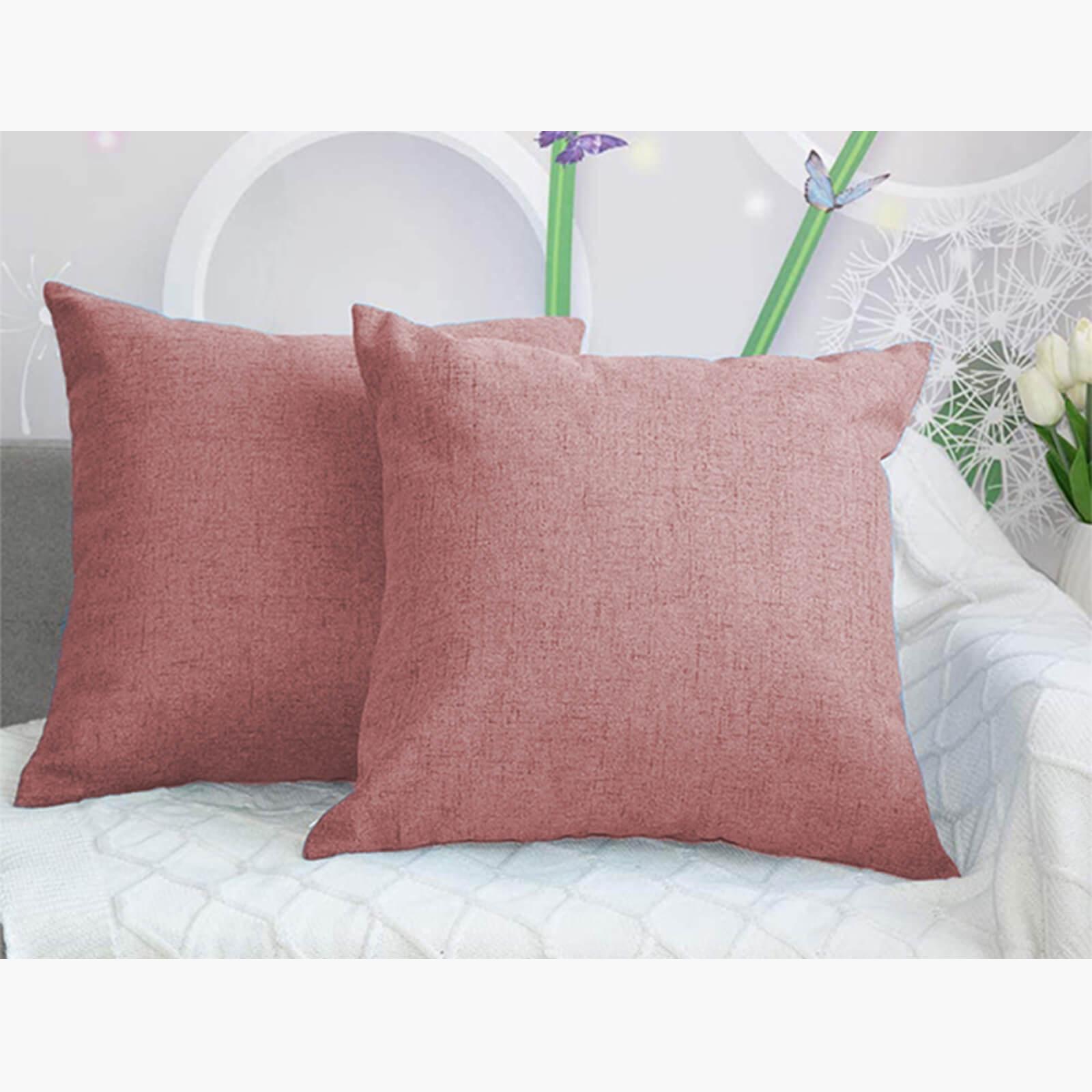 Solid 2-Piece Linen Filled Cushion Set - 45x45 cms-household-cushionsandthrows-filledcushions-decorativecushions-image-1