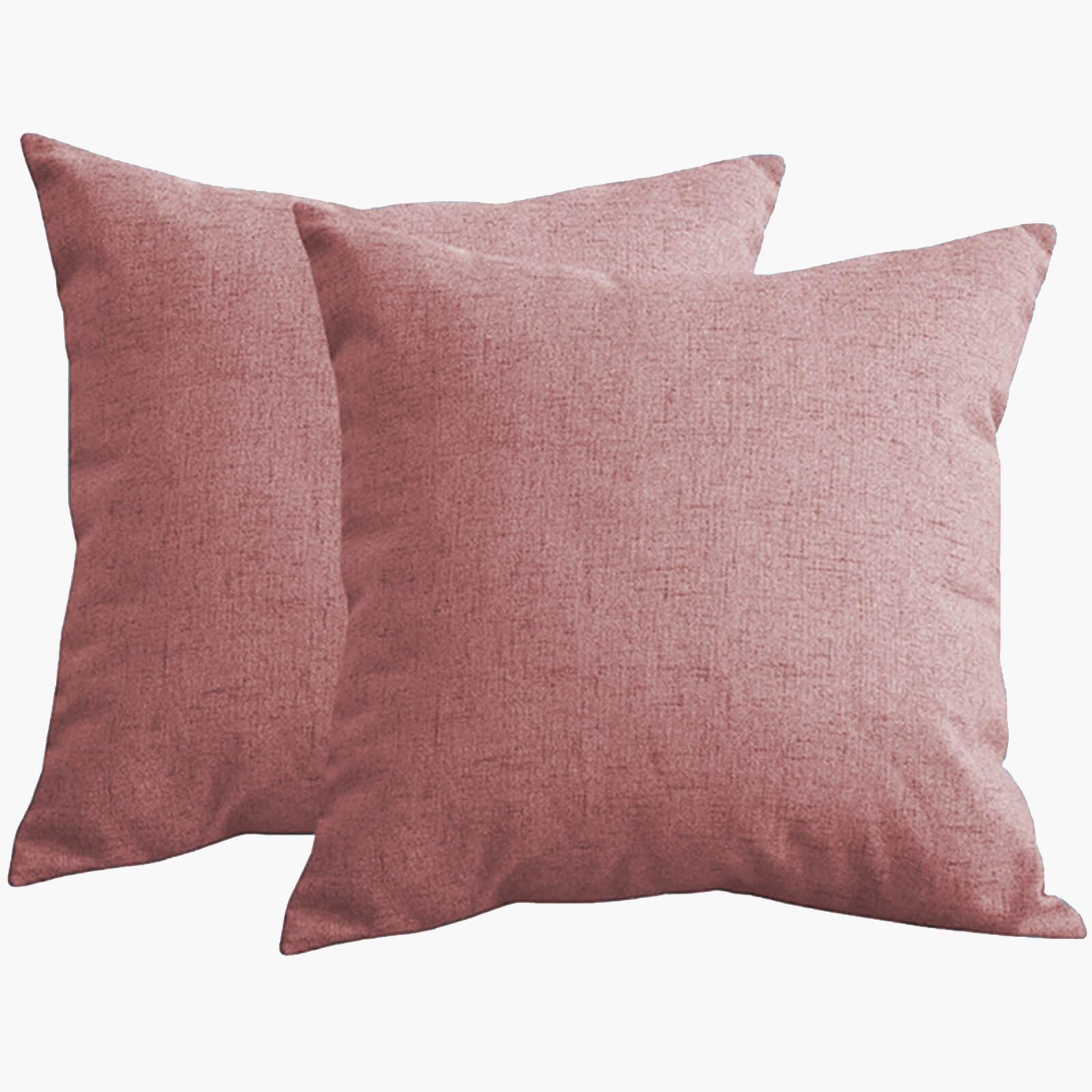 Solid 2-Piece Linen Filled Cushion Set - 45x45 cms-household-cushionsandthrows-filledcushions-decorativecushions-image-2