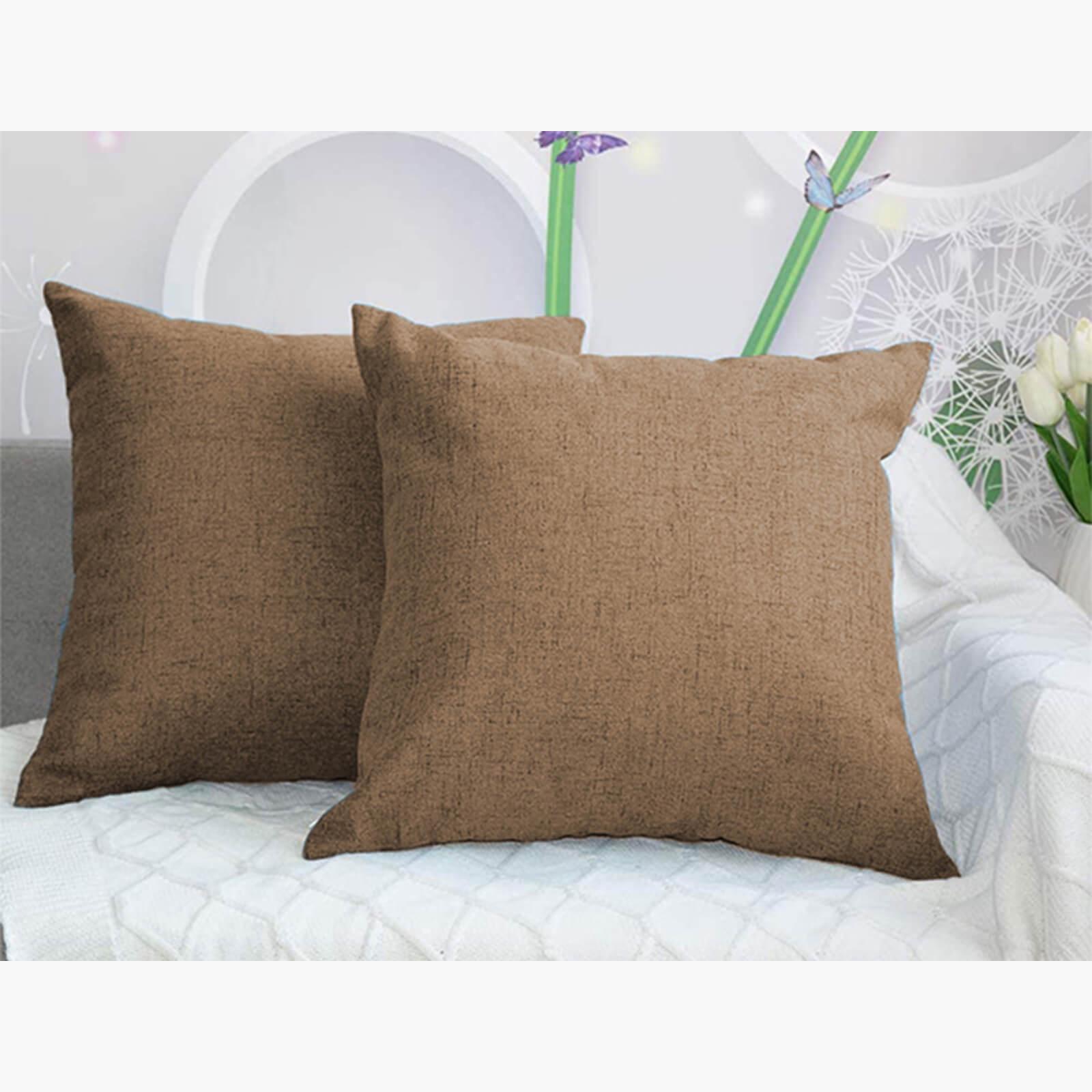 Solid 2-Piece Linen Filled Cushion Set - 45x45 cms-household-cushionsandthrows-filledcushions-decorativecushions-image-1