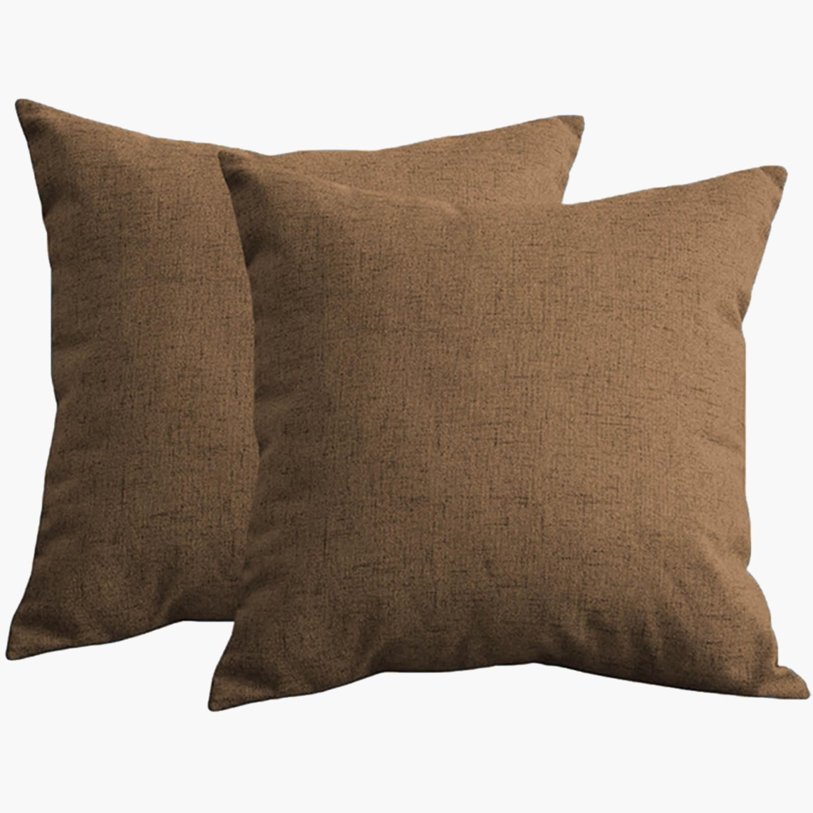 Solid 2-Piece Linen Filled Cushion Set - 45x45 cms-household-cushionsandthrows-filledcushions-decorativecushions-image-2